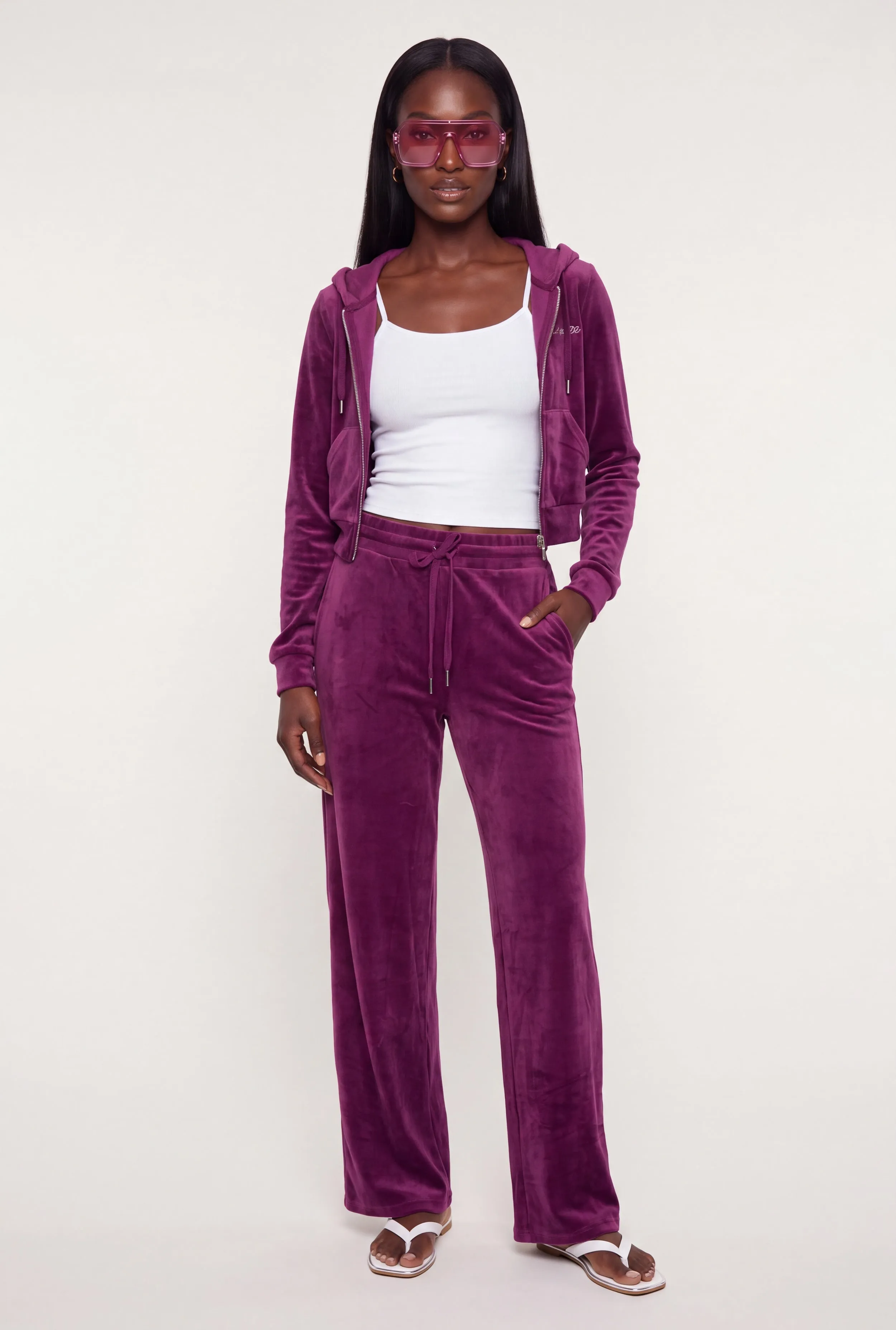 Rhinestone Dream Graphic Velour Zip Front Hoodie sold by Rainbow product image thumbnail 2