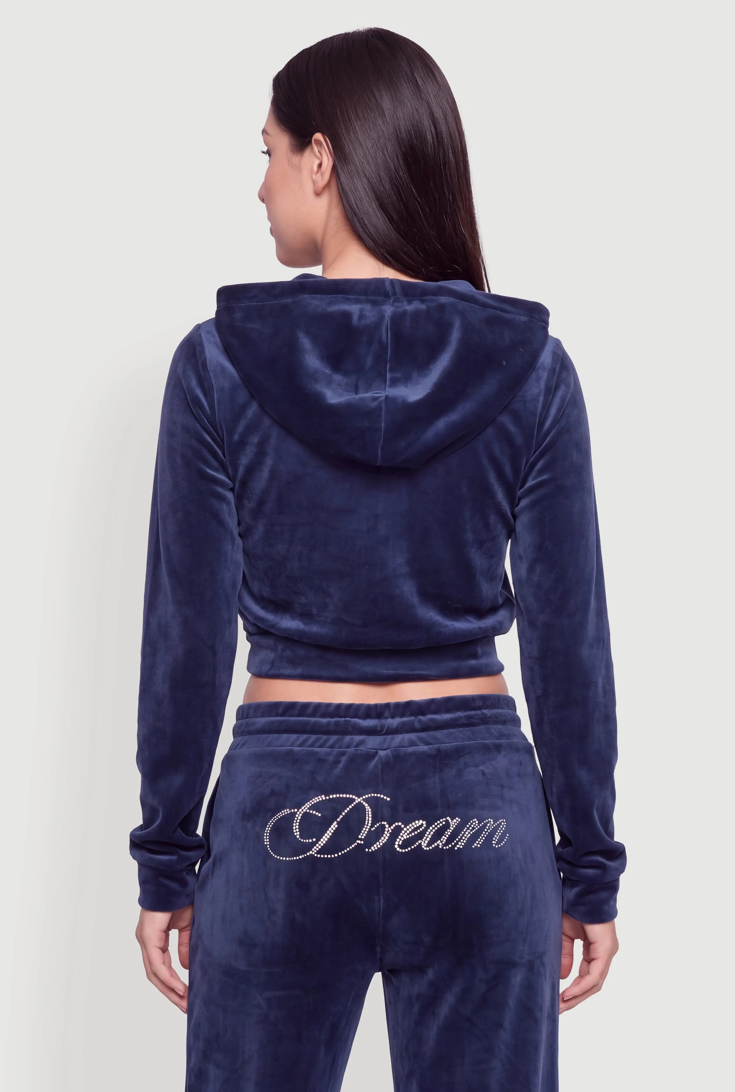 Rhinestone Dream Graphic Velour Zip Front Hoodie sold by Rainbow product image thumbnail 5