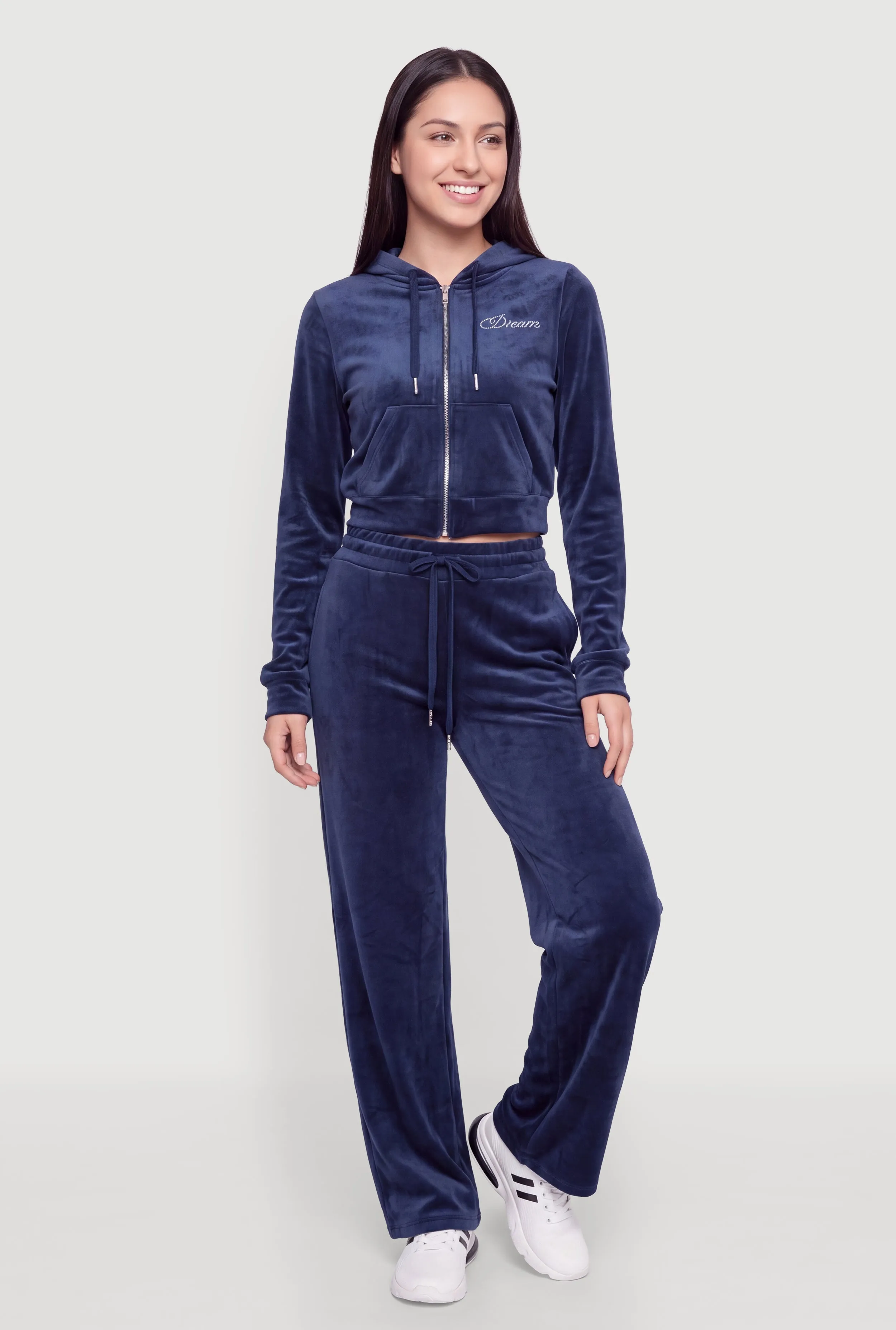 Rhinestone Dream Graphic Velour Zip Front Hoodie sold by Rainbow product image thumbnail 2