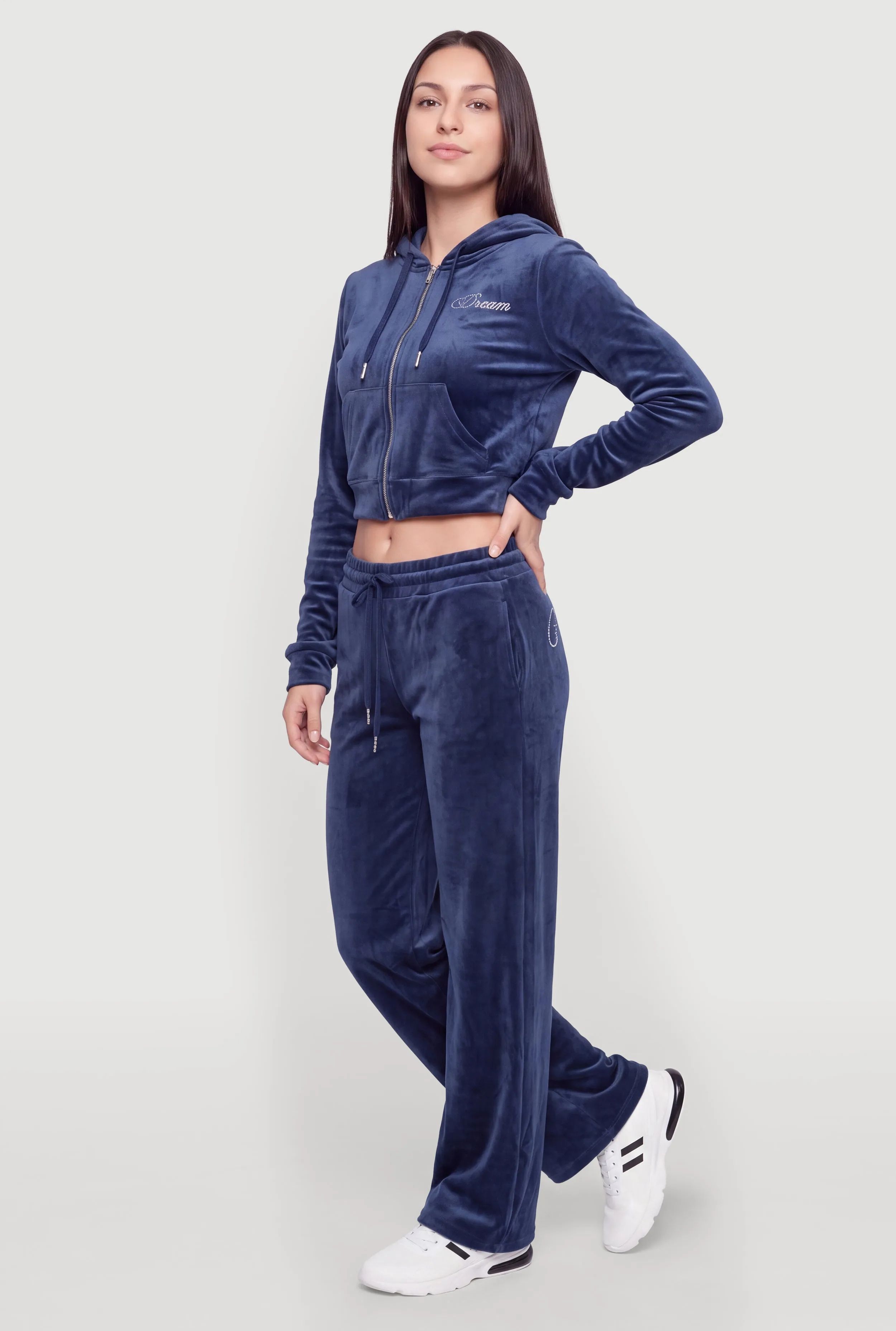 Rhinestone Dream Graphic Velour Zip Front Hoodie sold by Rainbow product image thumbnail 3