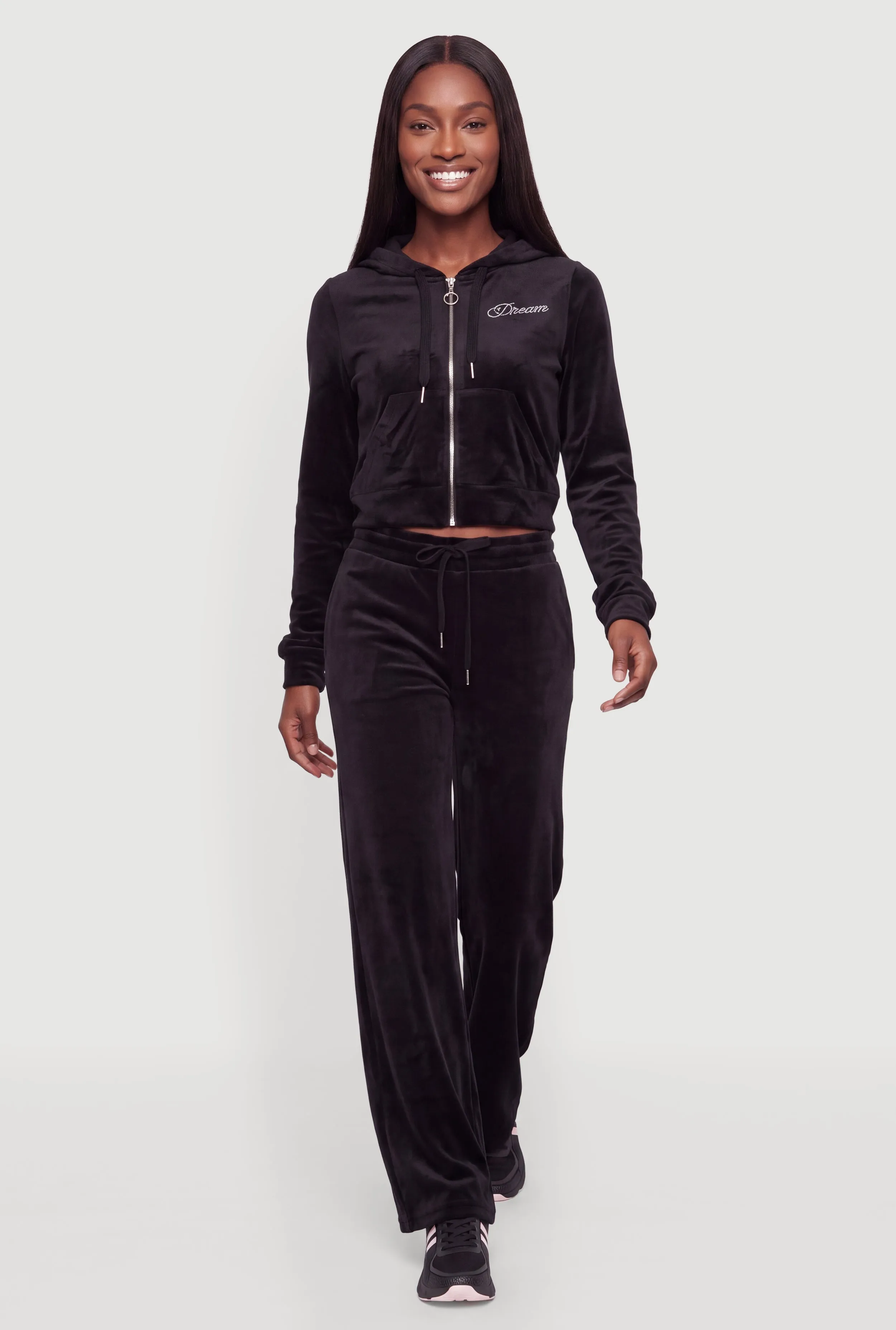 Rhinestone Dream Graphic Velour Zip Front Hoodie sold by Rainbow product image thumbnail 2