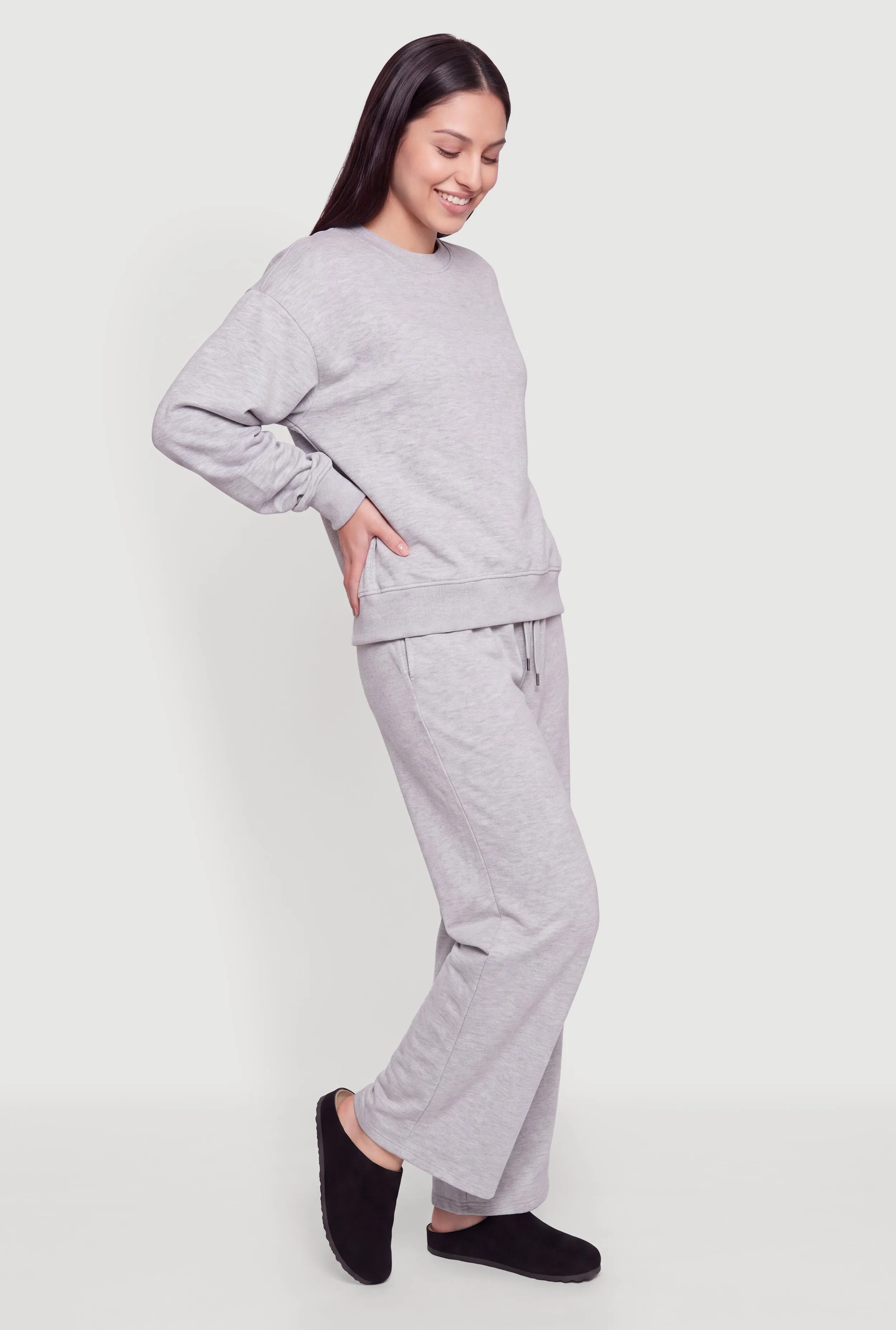 Drawstring Waist Fleece Lined Wide Leg Pants sold by Rainbow product image thumbnail 2
