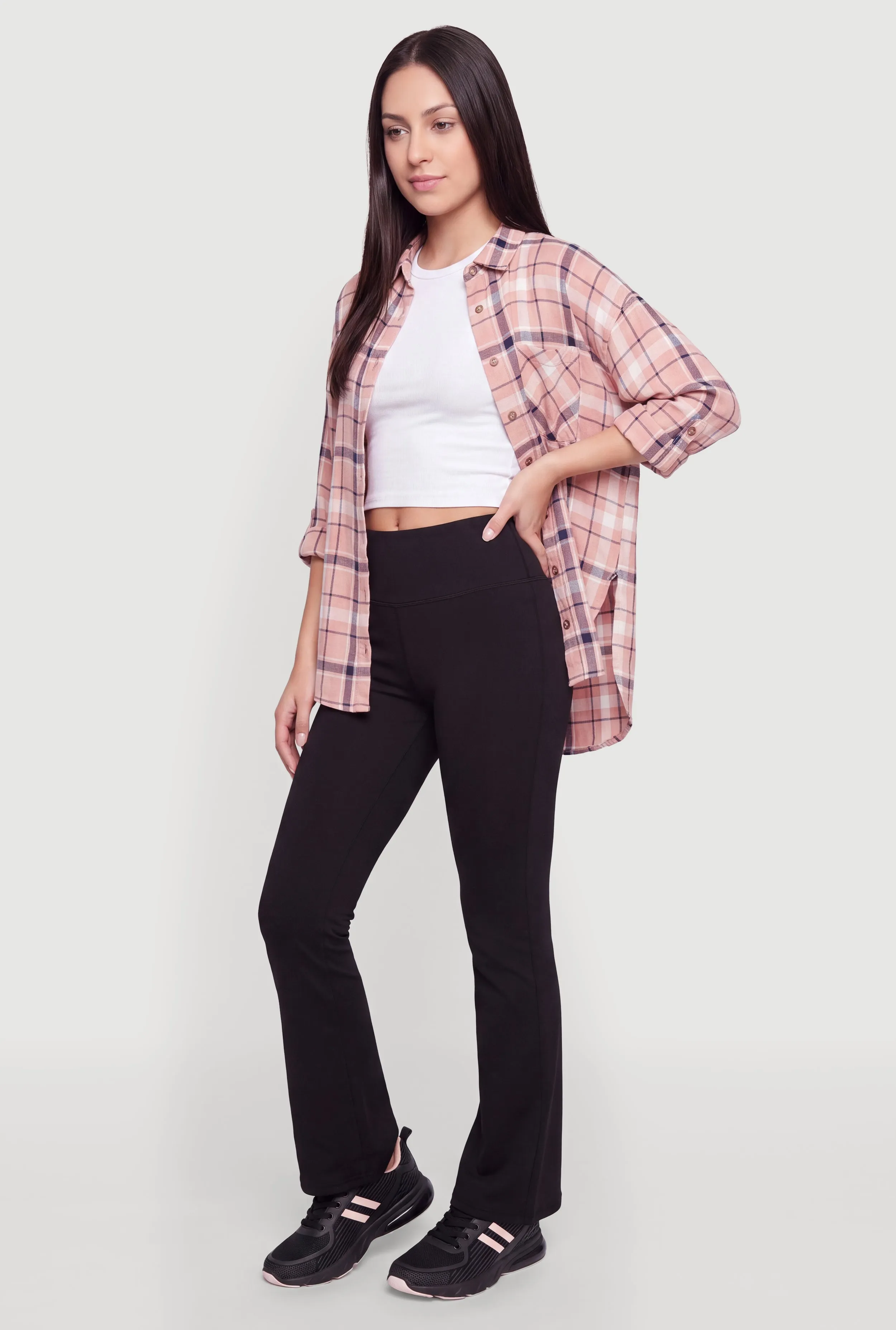 Plaid Roll Tab Sleeve Button Front Shirt sold by Rainbow product image thumbnail 3