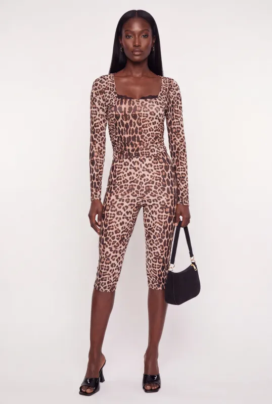 Leopard Print Skinny Capris made by Rainbow
