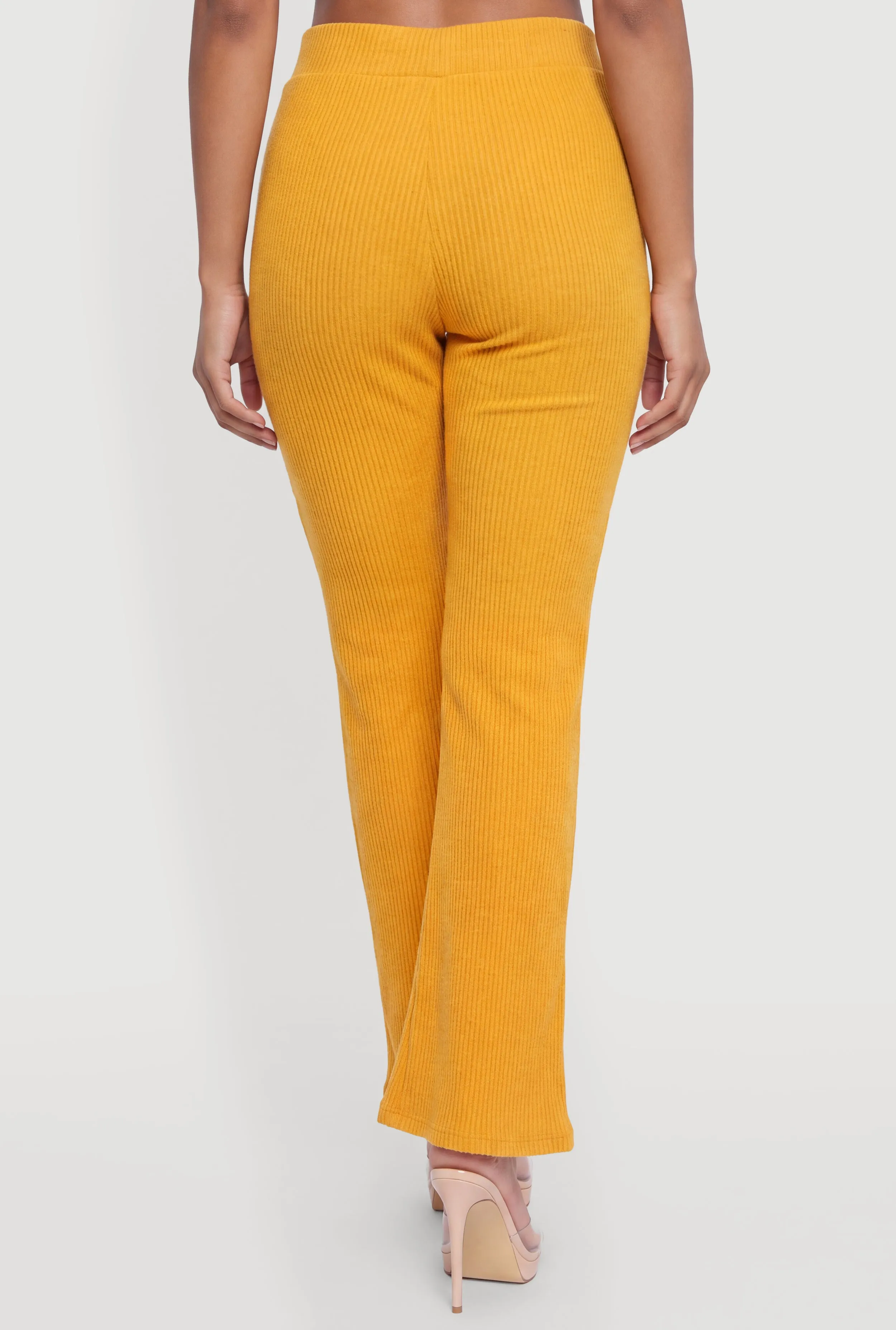 Brushed Ribbed Knit Flare Pants sold by Rainbow product image thumbnail 5