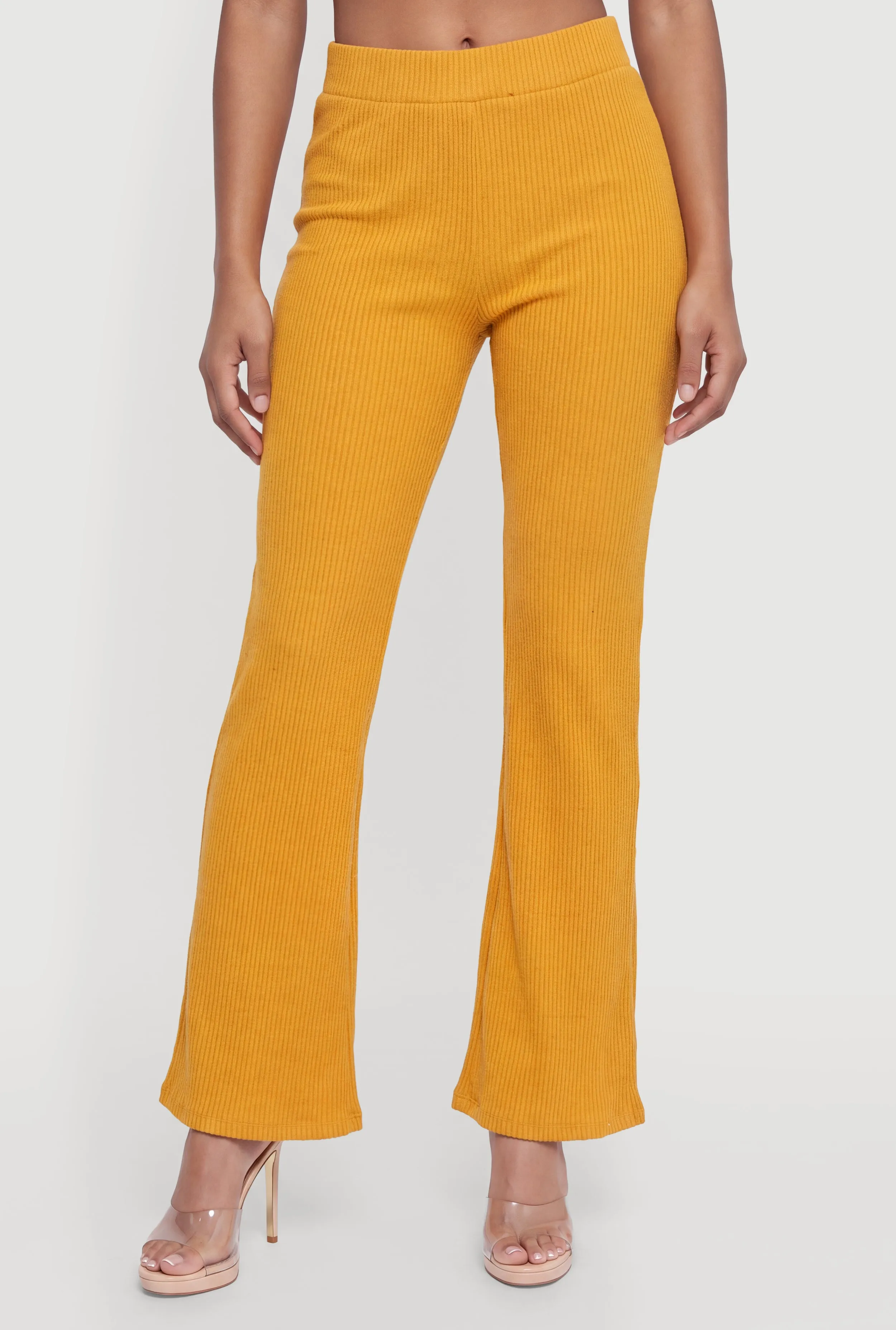 Brushed Ribbed Knit Flare Pants sold by Rainbow product image thumbnail 3