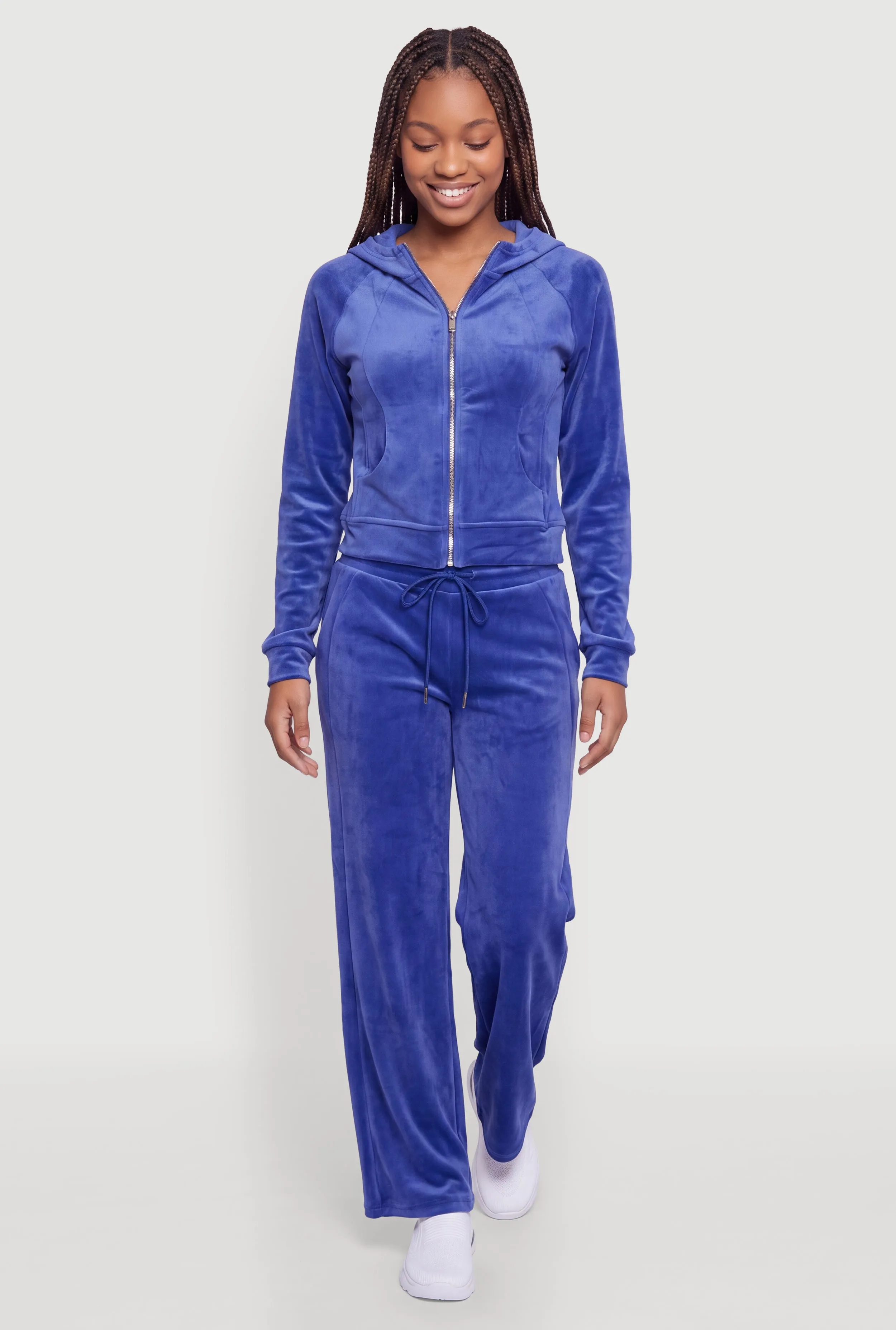 Velour Wide Leg Drawstring Waist Pants sold by Rainbow