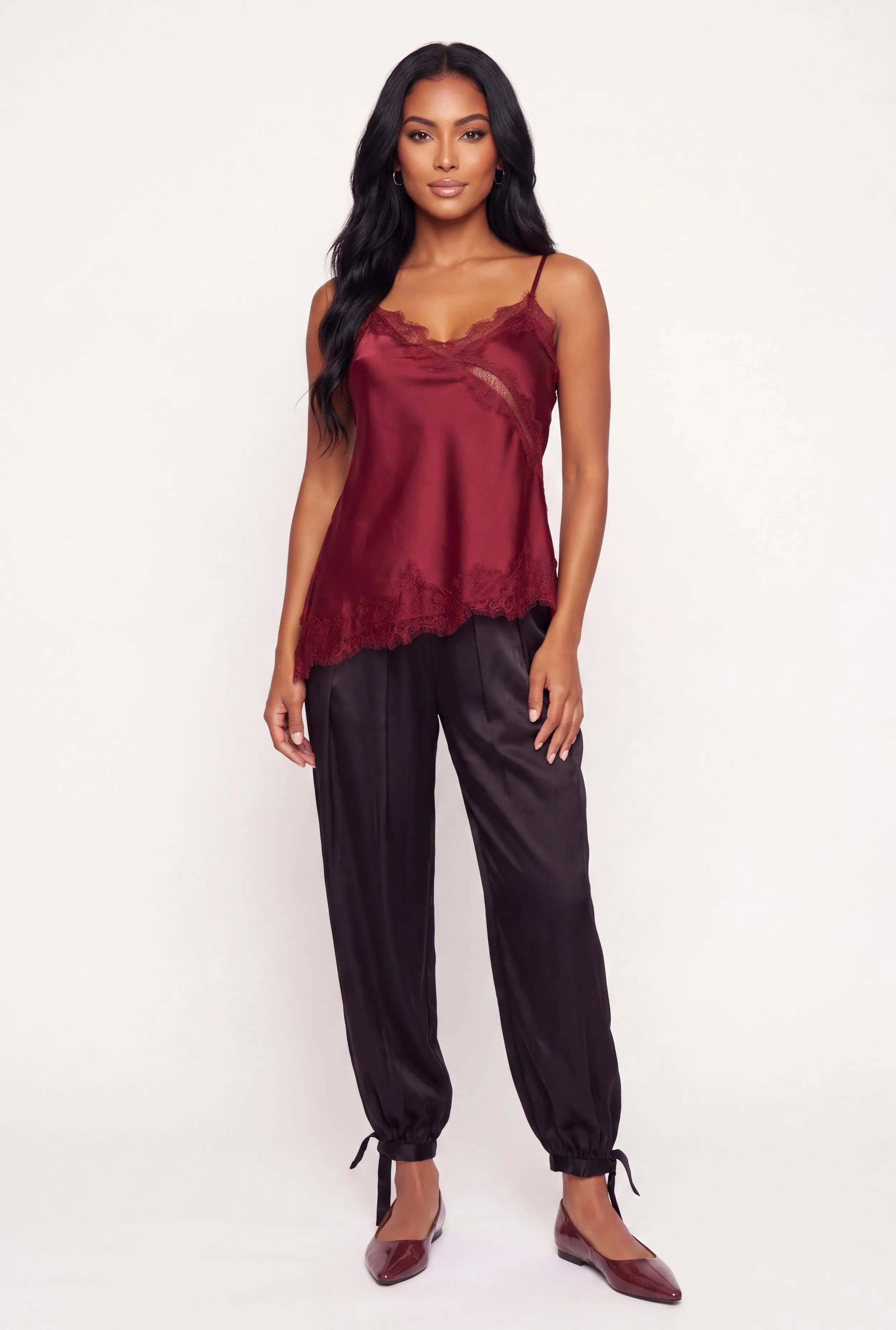Lace Trim Satin V-Neck Cami sold by Rainbow product image thumbnail 4
