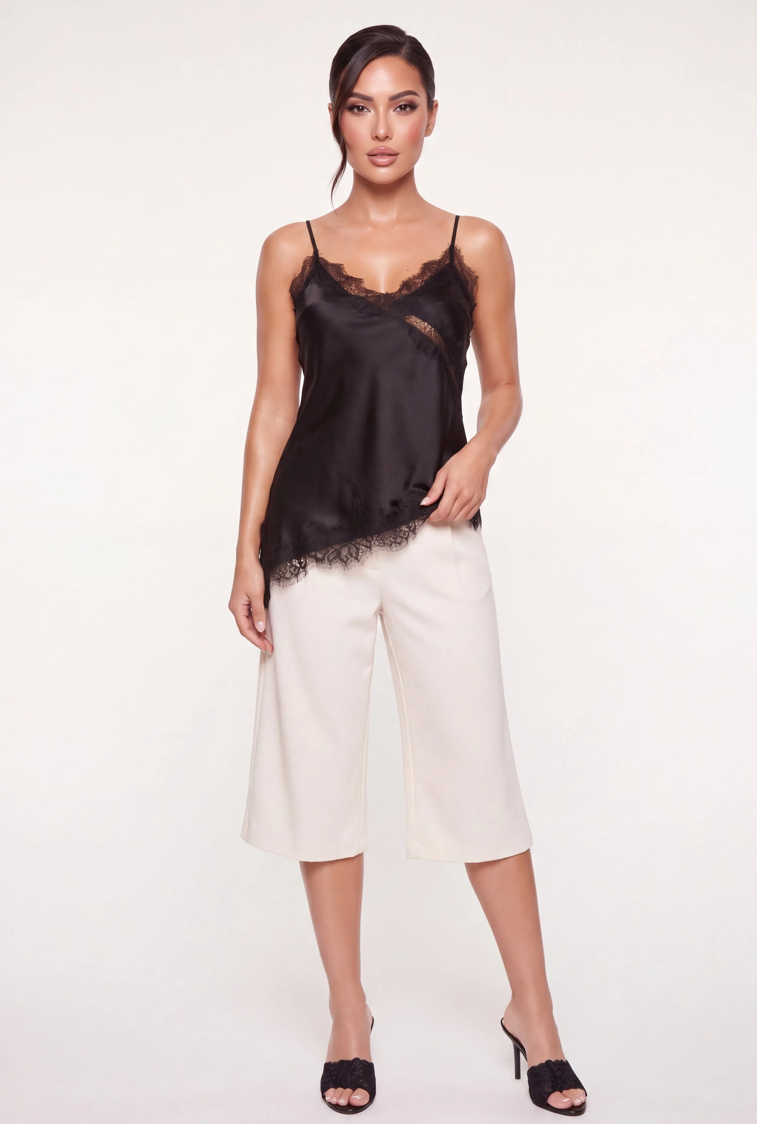 Lace Trim Satin V-Neck Cami sold by Rainbow product image thumbnail 2