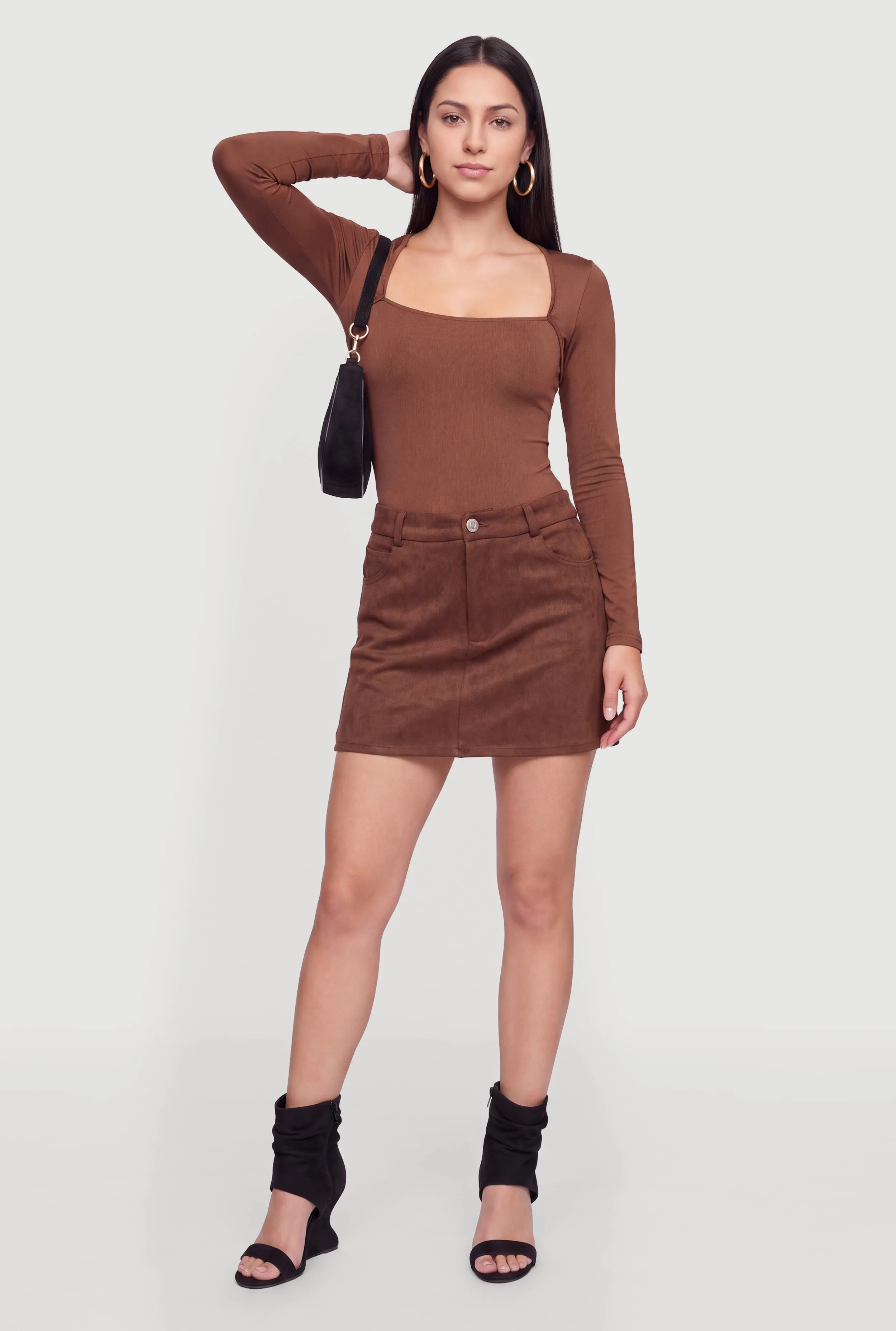 Faux Suede High Waisted Pencil Skirt sold by Rainbow product image thumbnail 3