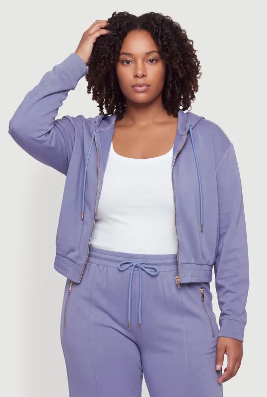 Plus Size Zip Front Hoodie made by Rainbow