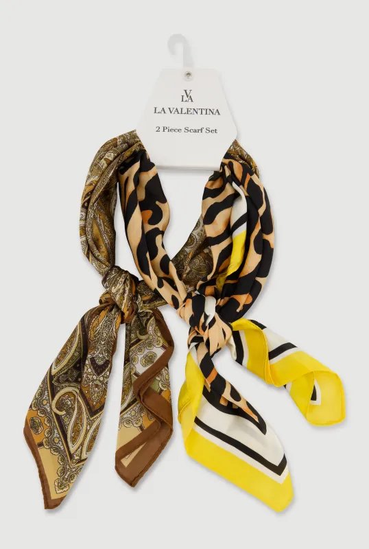 Animal and Paisley Print Multiway 2 Piece Scarf Set made by Rainbow