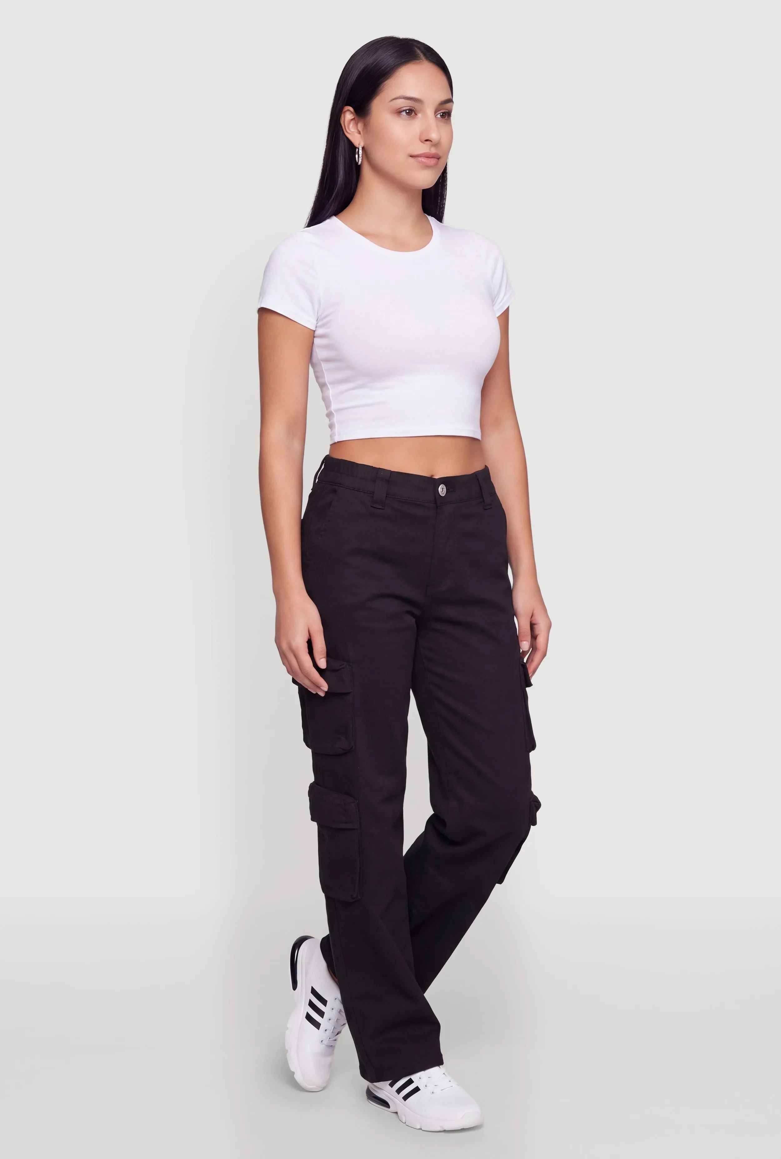Mid Rise Straight Leg Cargo Pocket Pants sold by Rainbow