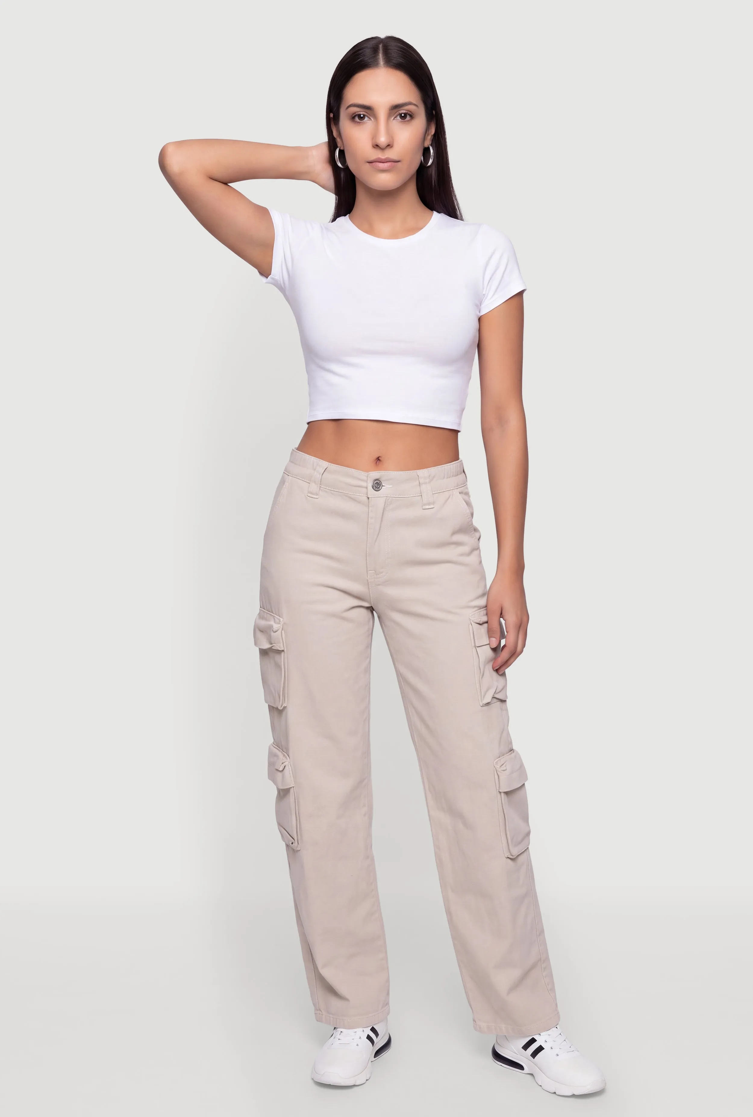 Mid Rise Straight Leg Cargo Pocket Pants sold by Rainbow product image thumbnail 2