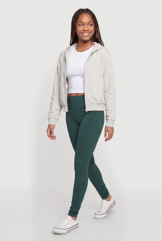 Fleece Lined Compression Rib Seamless Leggings made by Rainbow