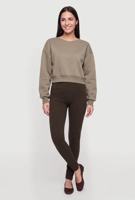Striped Pattern Textured Seamless Leggings made by Rainbow