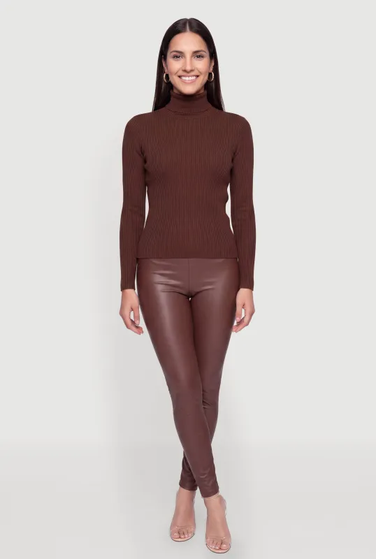 High Waisted Faux Leather Leggings made by Rainbow