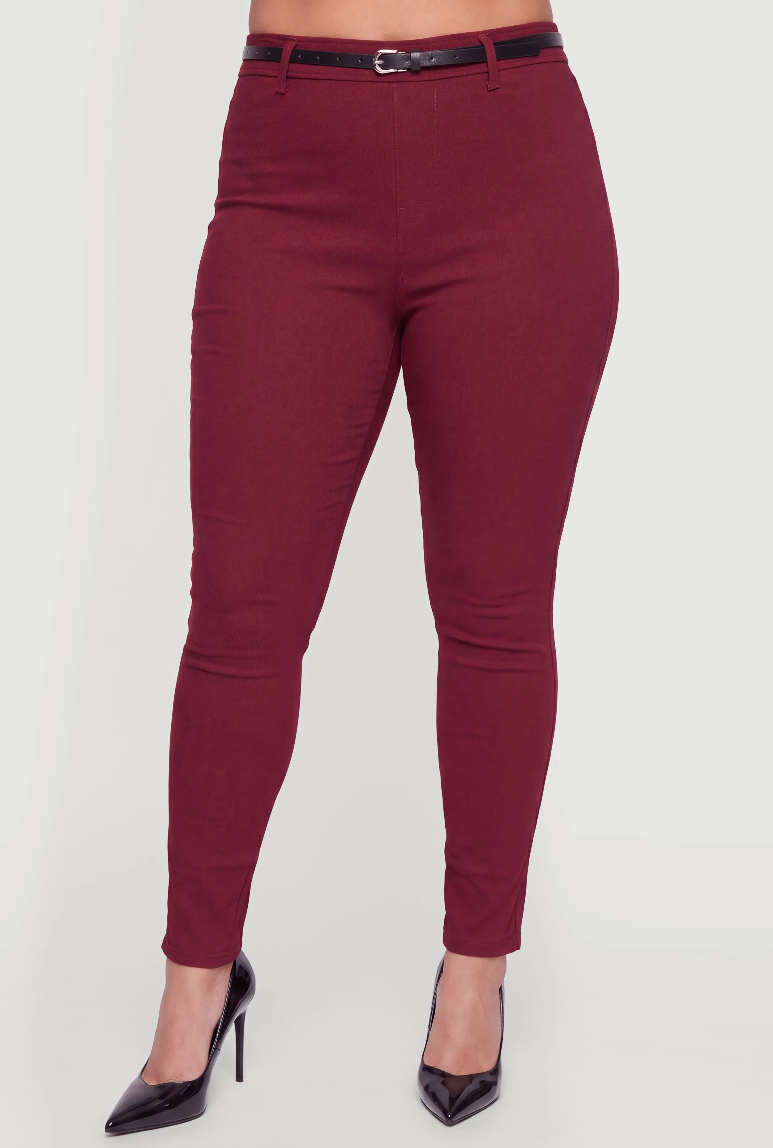 Plus Size High Waist Pull On Belted Dress Pants sold by Rainbow product image thumbnail 3