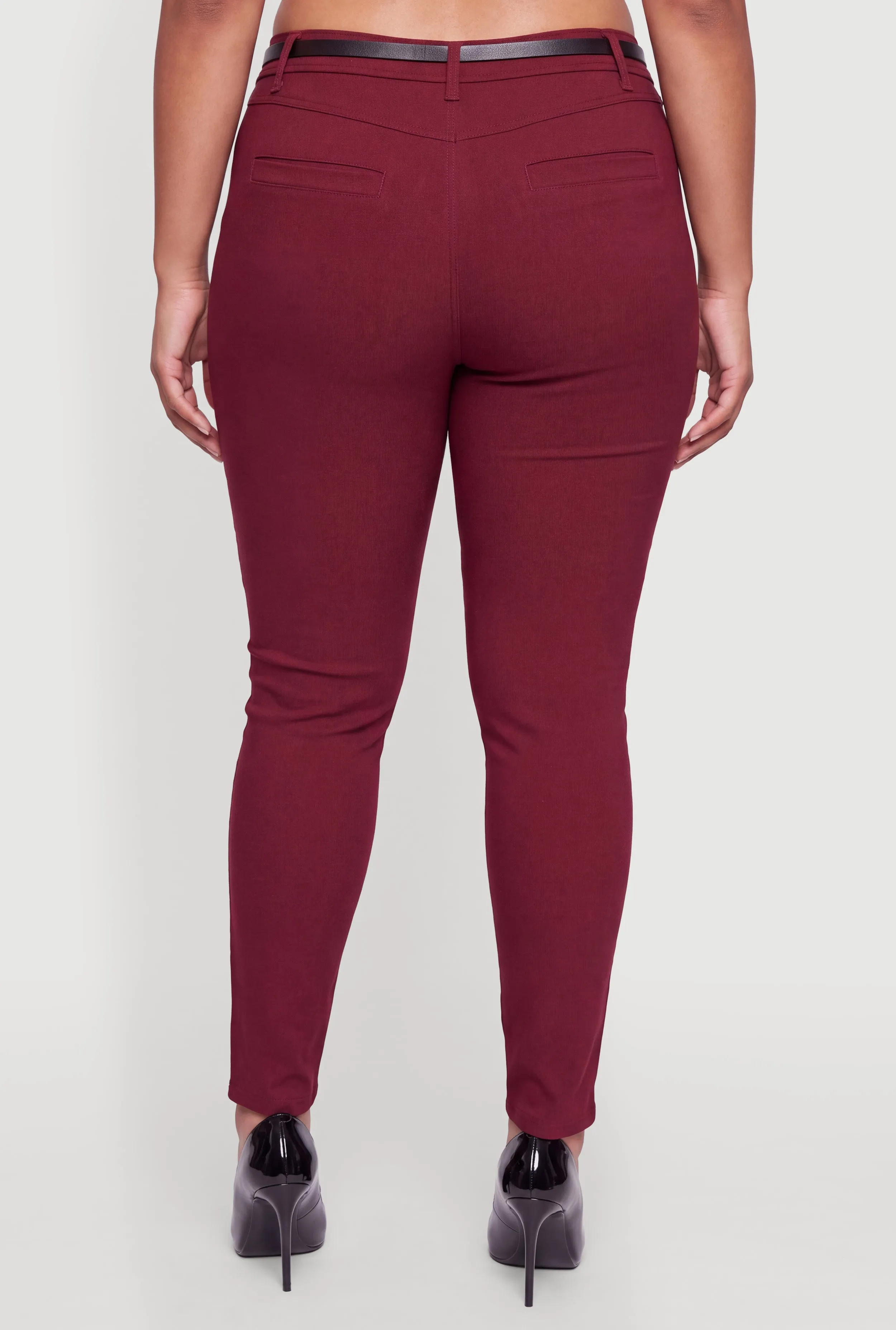 Plus Size High Waist Pull On Belted Dress Pants sold by Rainbow product image thumbnail 5