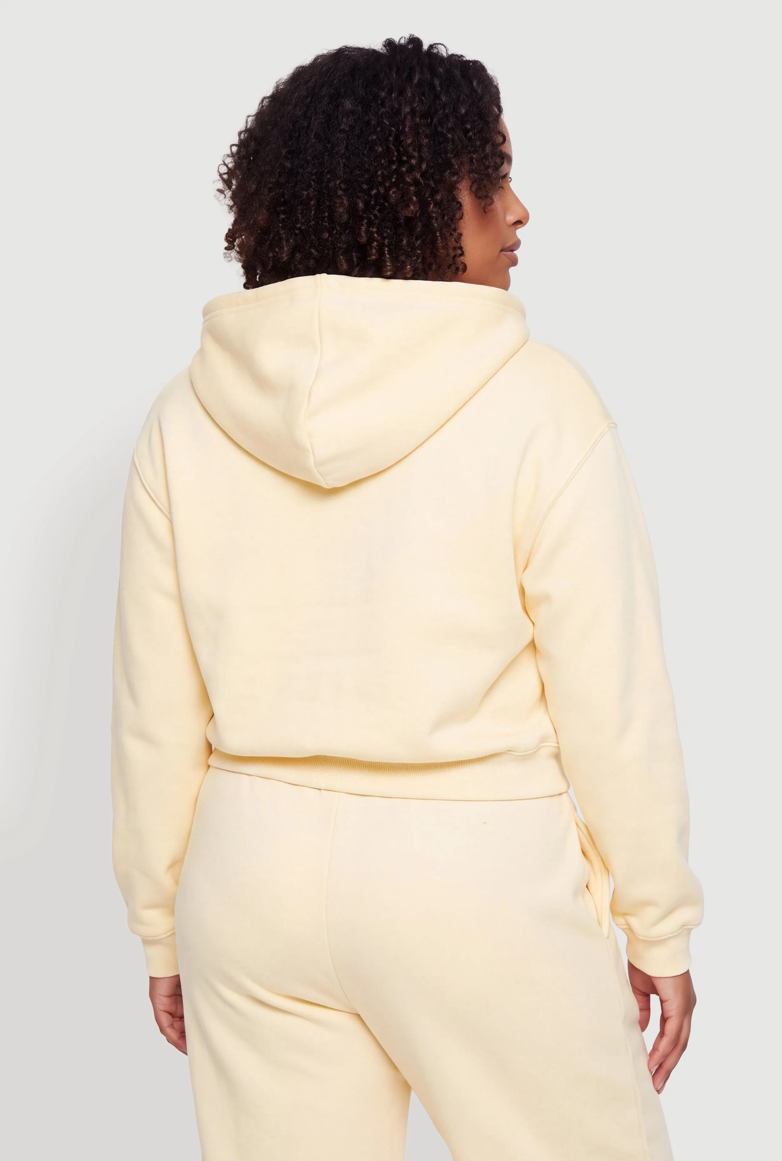 Plus Size Zip Front Drawstring Hooded Sweatshirt sold by Rainbow product image thumbnail 5