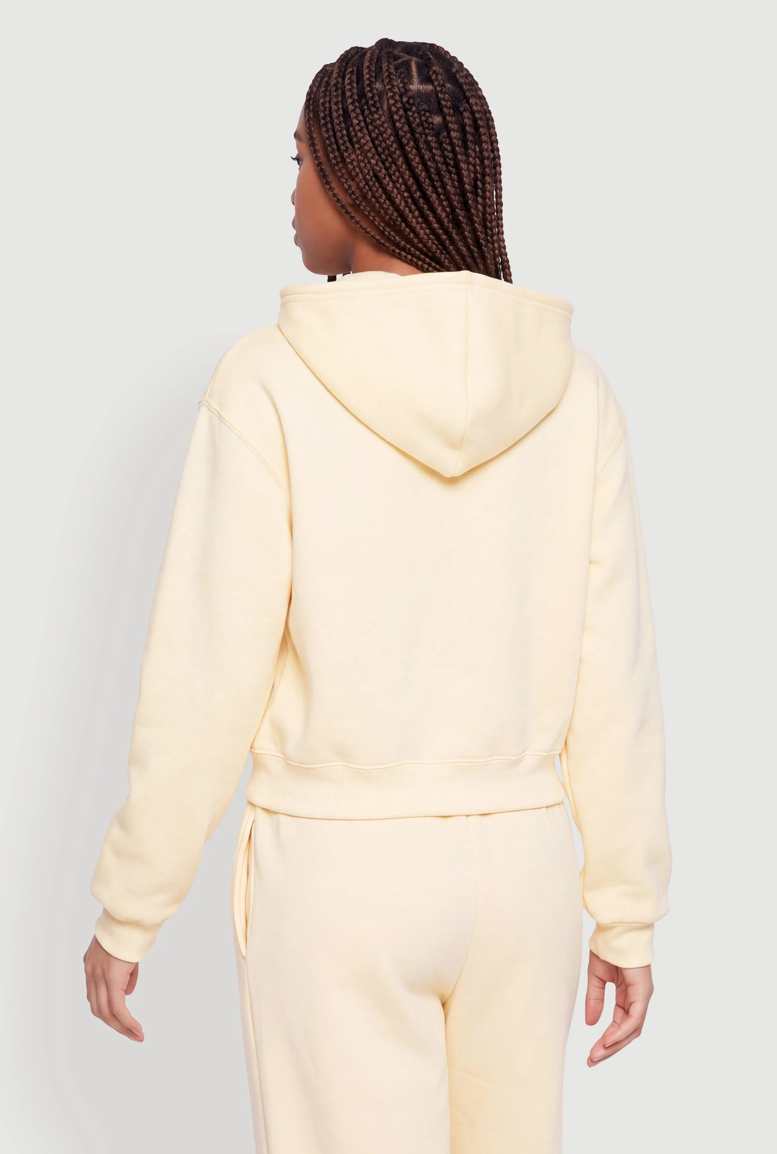 Fleece Lined Zip Front Drawstring Hoodie sold by Rainbow product image thumbnail 5