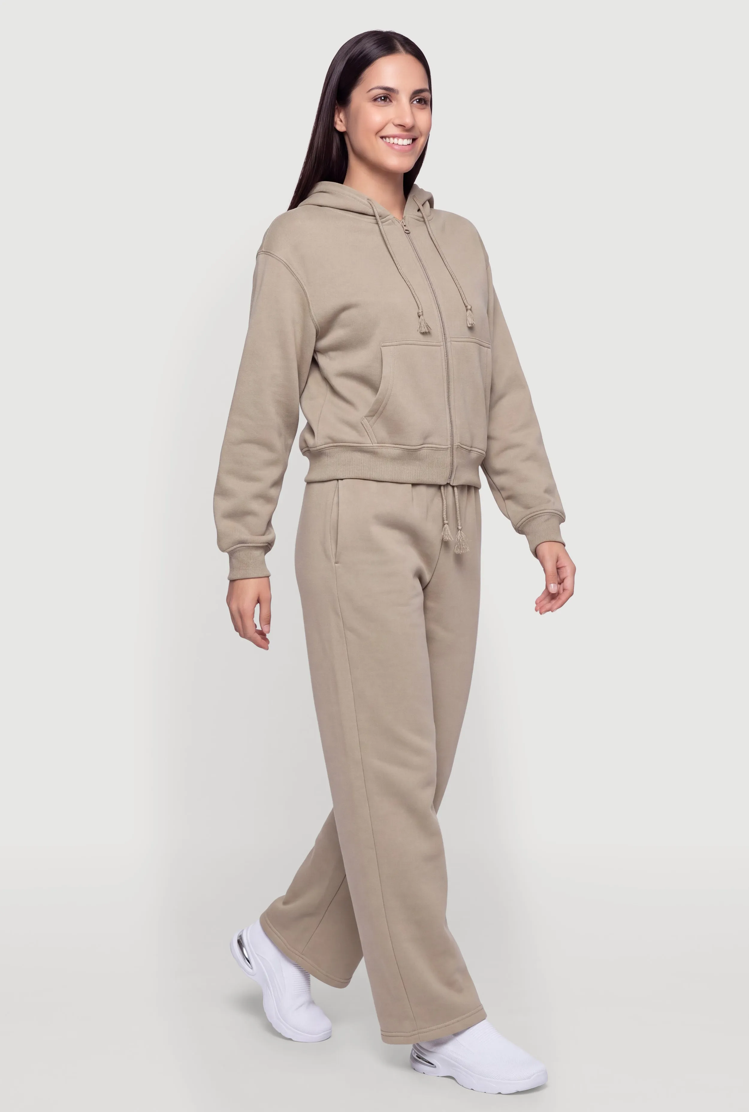 Fleece Lined Zip Front Drawstring Hoodie sold by Rainbow product image thumbnail 3