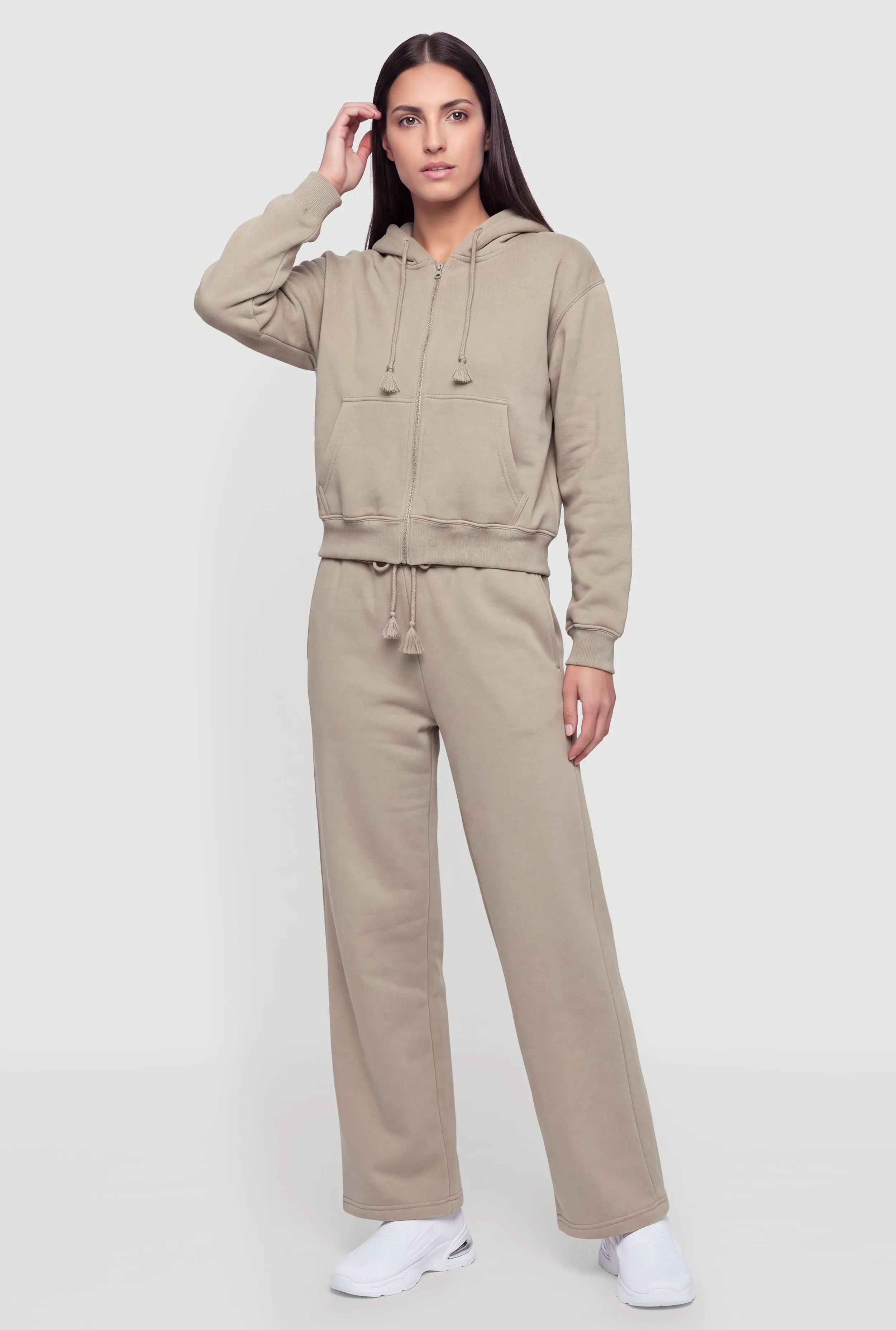 Fleece Lined Zip Front Drawstring Hoodie sold by Rainbow product image thumbnail 2
