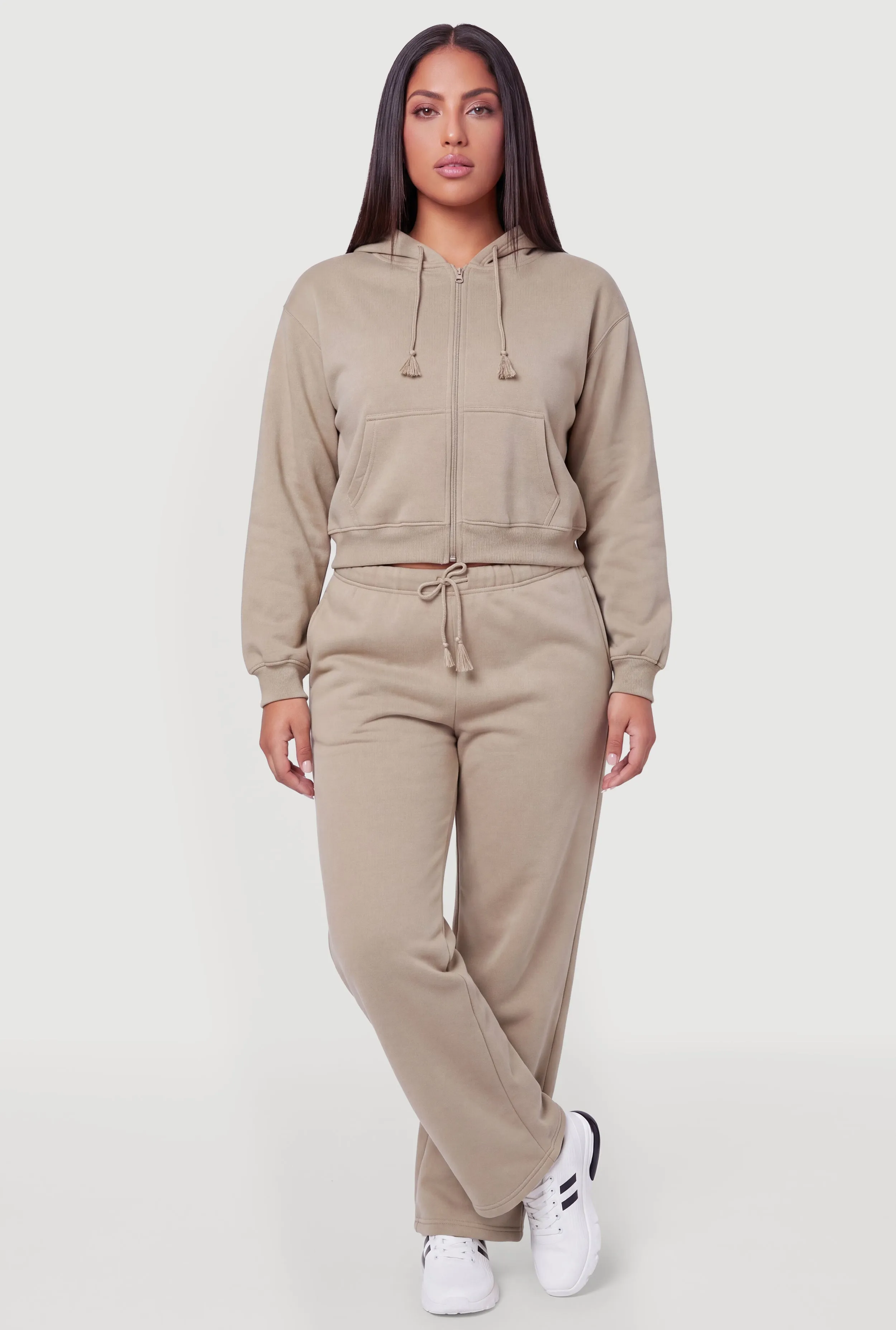 Plus Size Zip Front Drawstring Hooded Sweatshirt sold by Rainbow product image thumbnail 2
