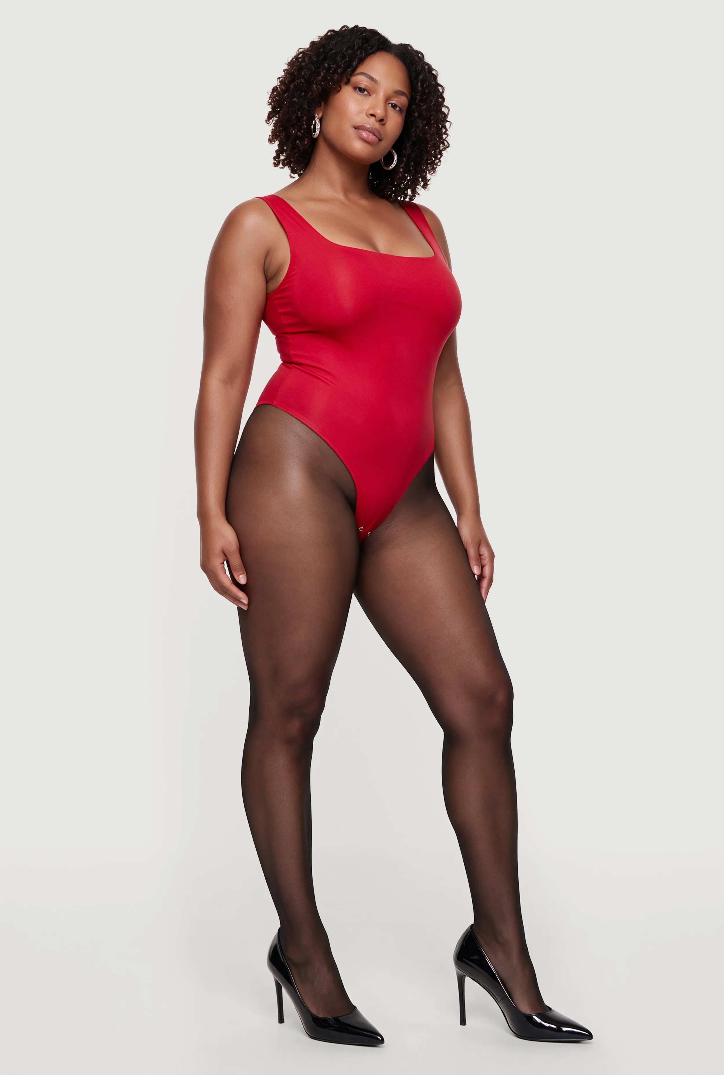 Plus Size Square Neck Sleeveless Bodysuit sold by Rainbow product image thumbnail 3
