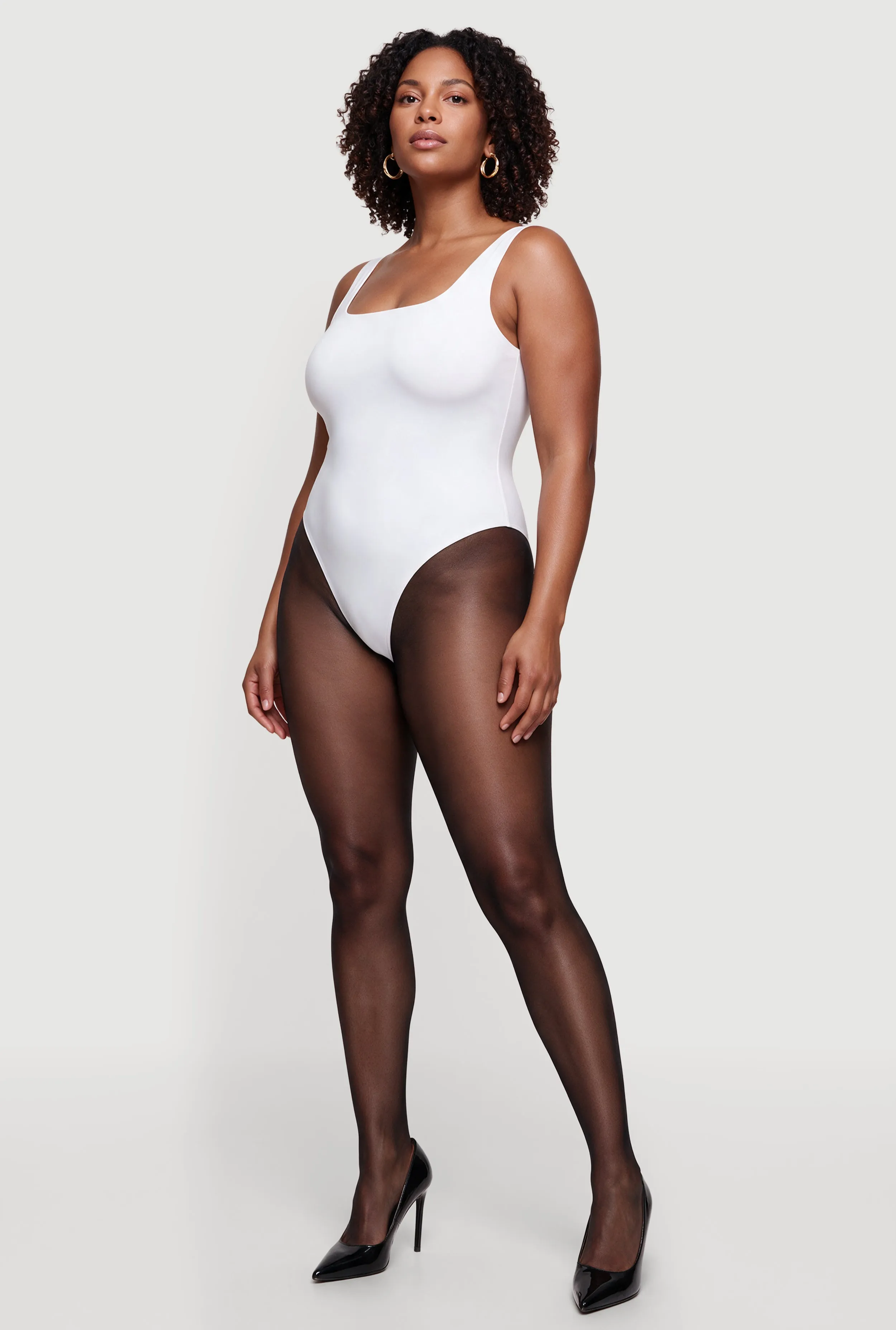 Plus Size Square Neck Sleeveless Bodysuit sold by Rainbow product image thumbnail 3