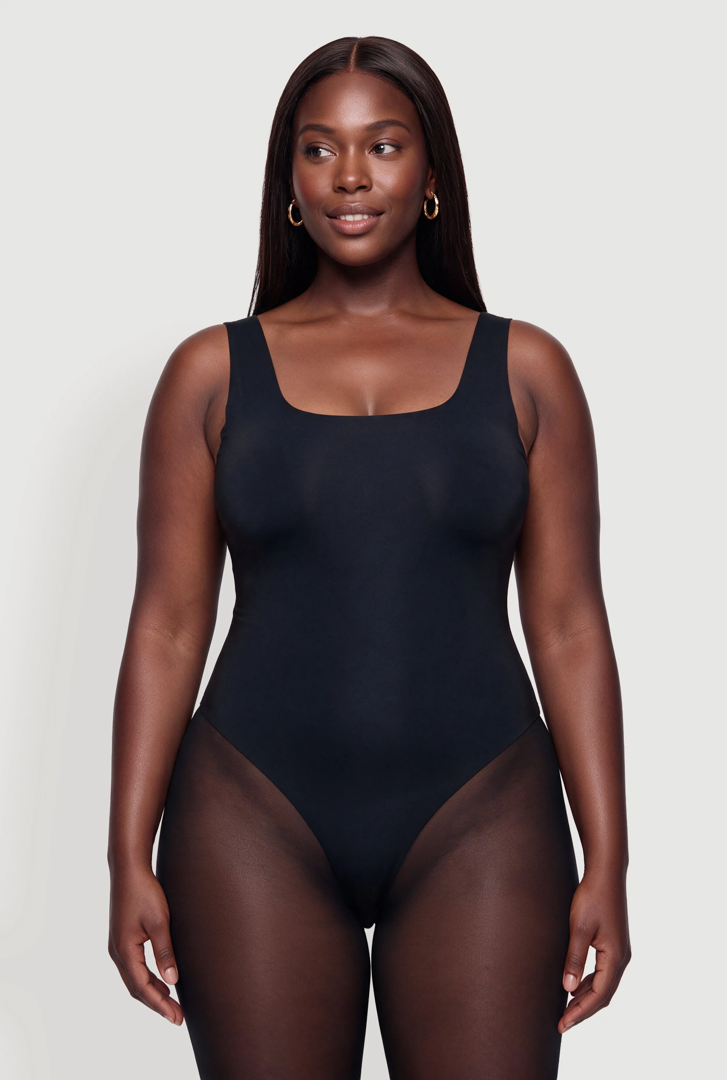 Plus Size Square Neck Sleeveless Bodysuit sold by Rainbow product image thumbnail 2