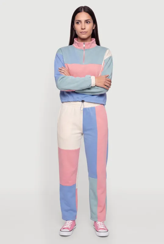 Color Blocked Pull On Sweatpants made by Rainbow