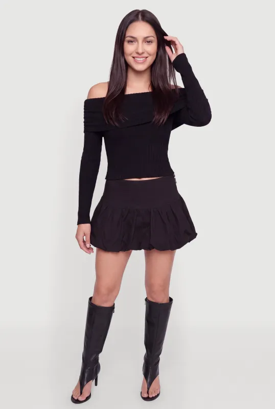 Drop Waist Bubble Hem Mini Skirt made by Madden Girl