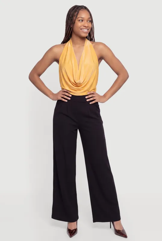 Soft Knit Pull On Pleated Trousers made by Rainbow