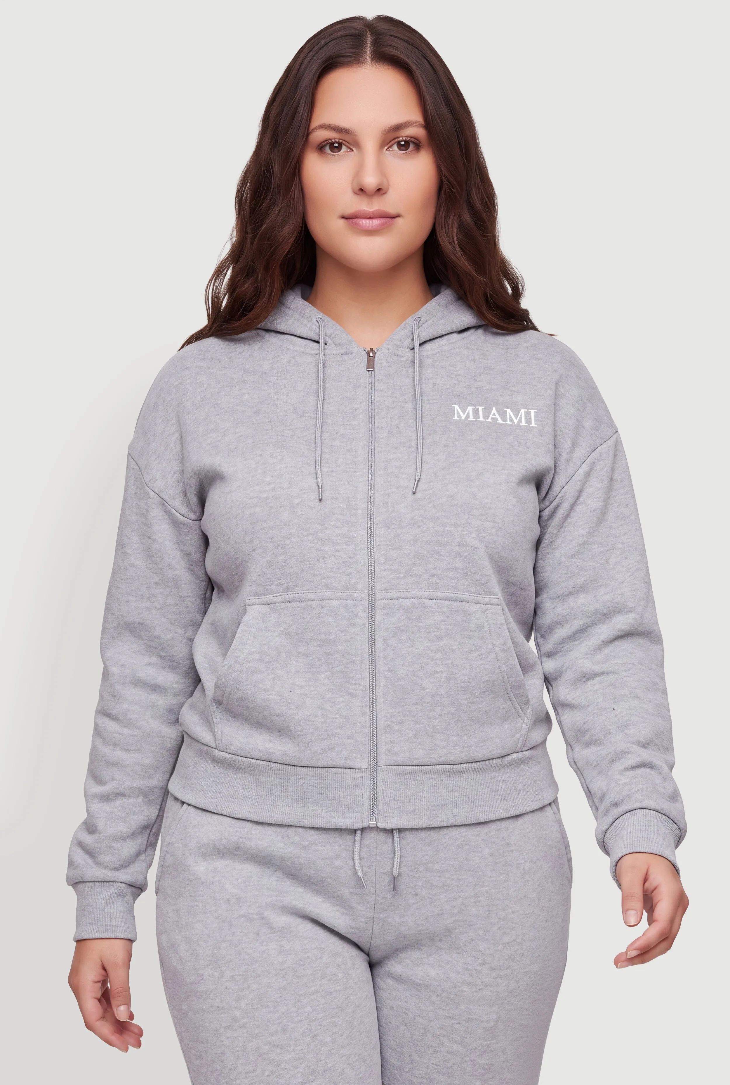 Plus Size Miami Zip Hooded Sweatshirt sold by Rainbow product image thumbnail 3