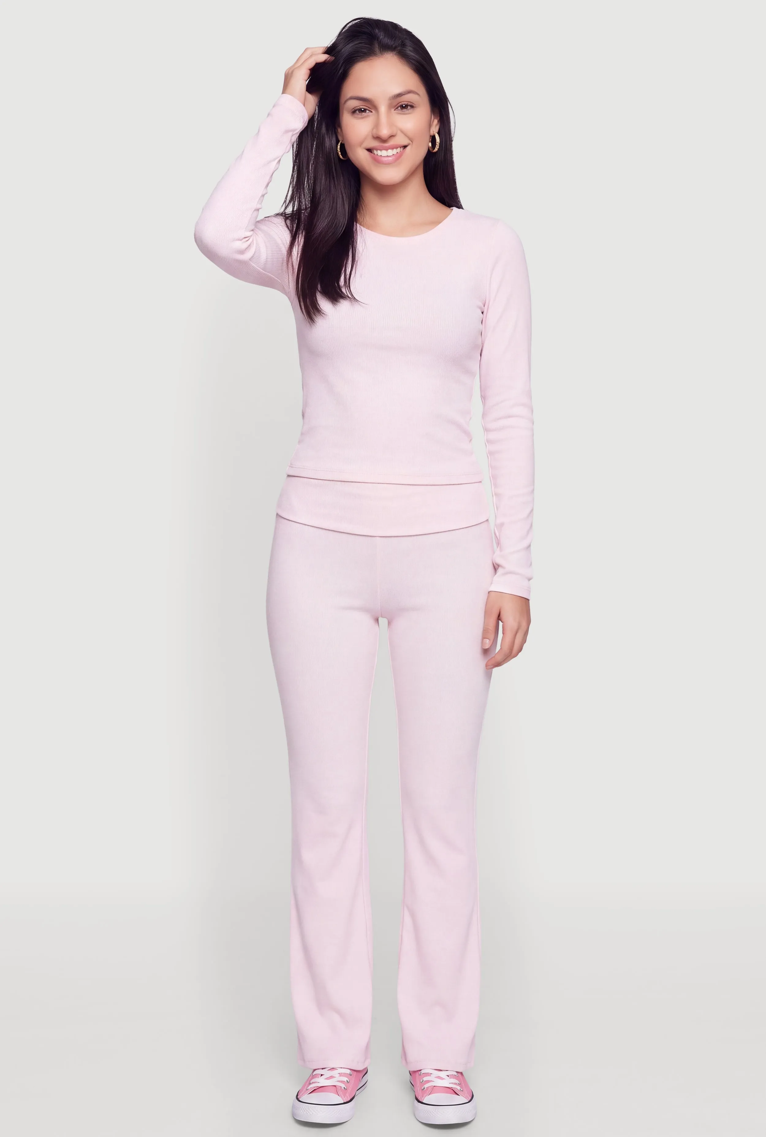 Ribbed Knit Basic Long Sleeve Top sold by Rainbow product image thumbnail 2