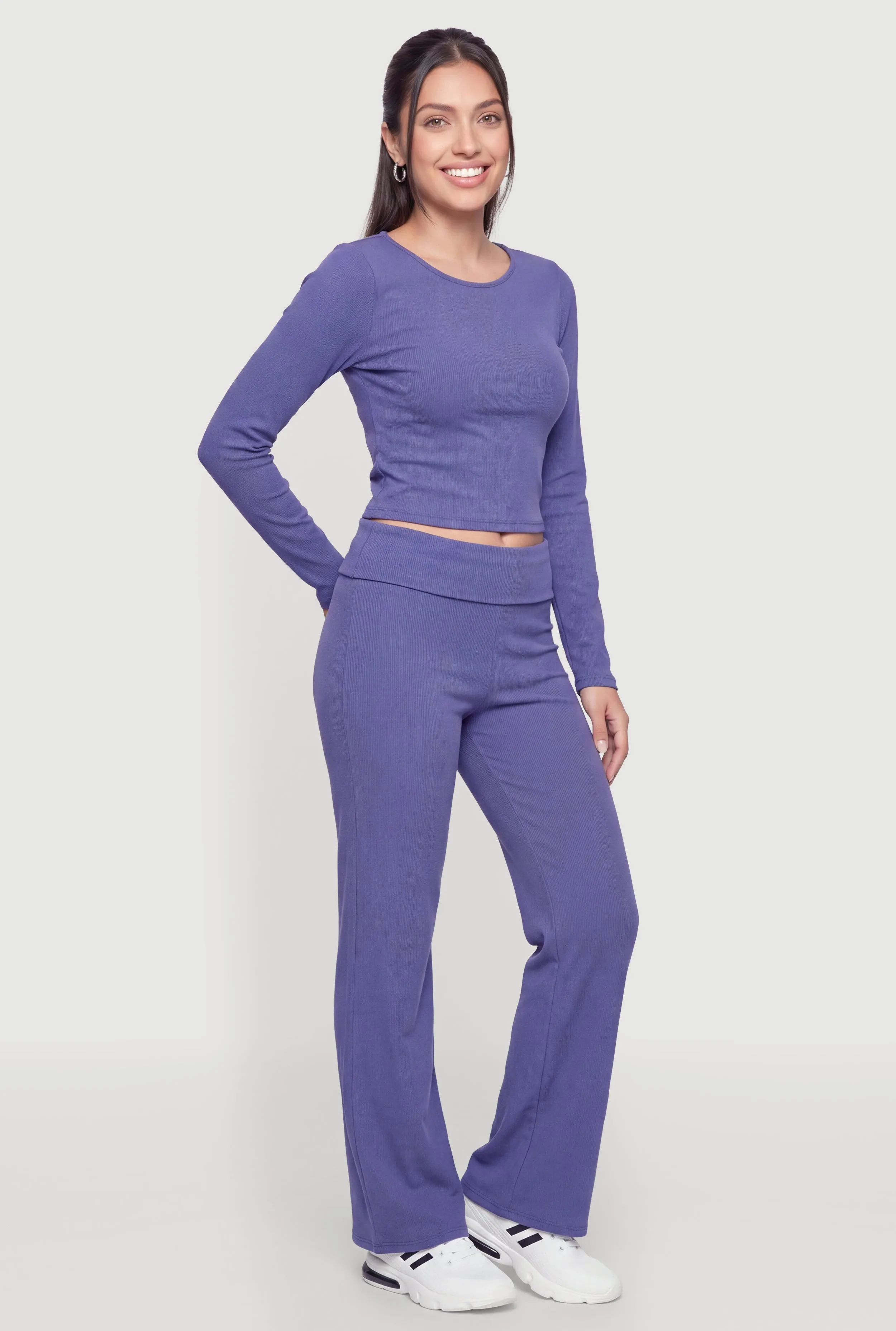Ribbed Knit Basic Long Sleeve Top sold by Rainbow product image thumbnail 3