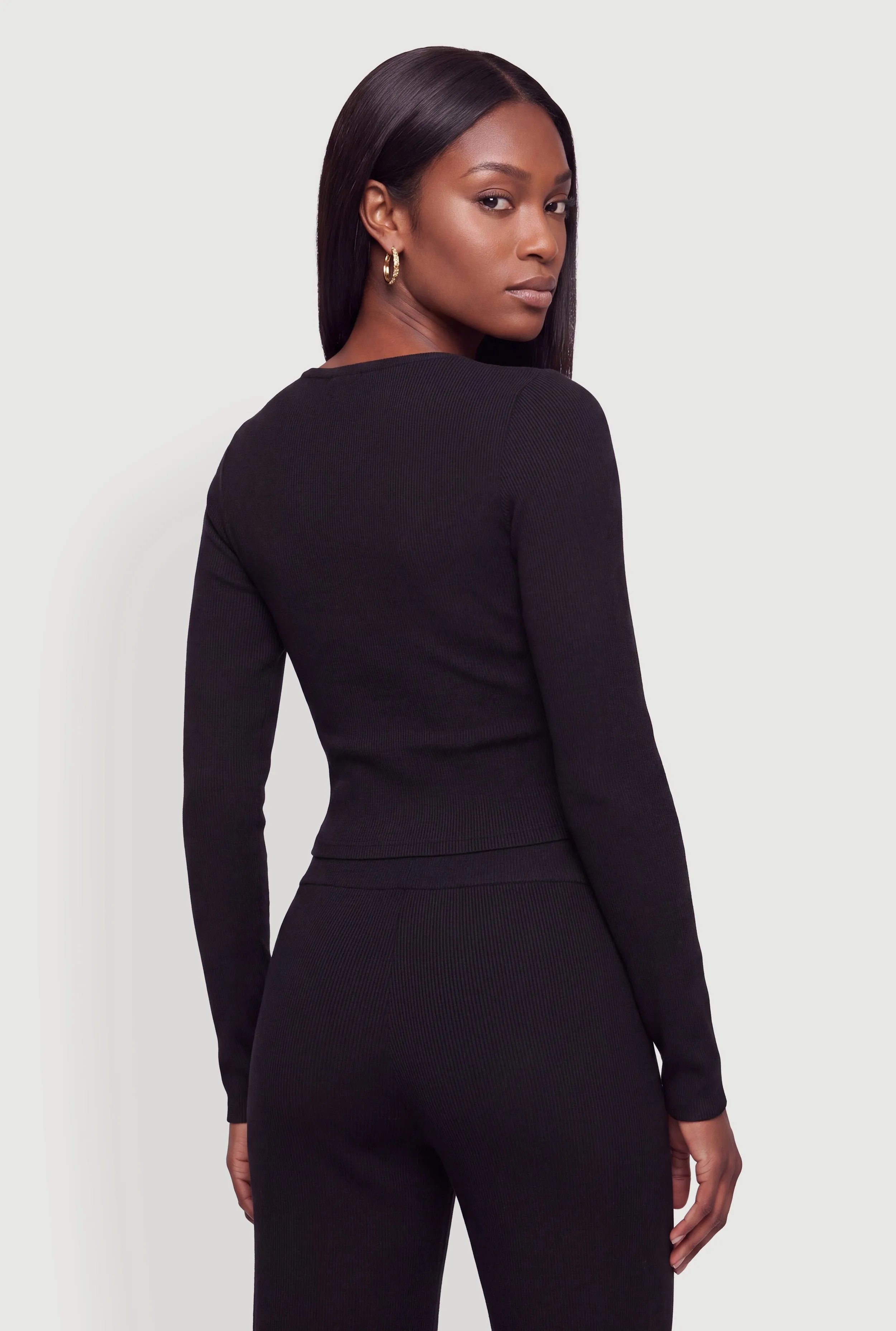 Ribbed Knit Basic Long Sleeve Top sold by Rainbow product image thumbnail 5