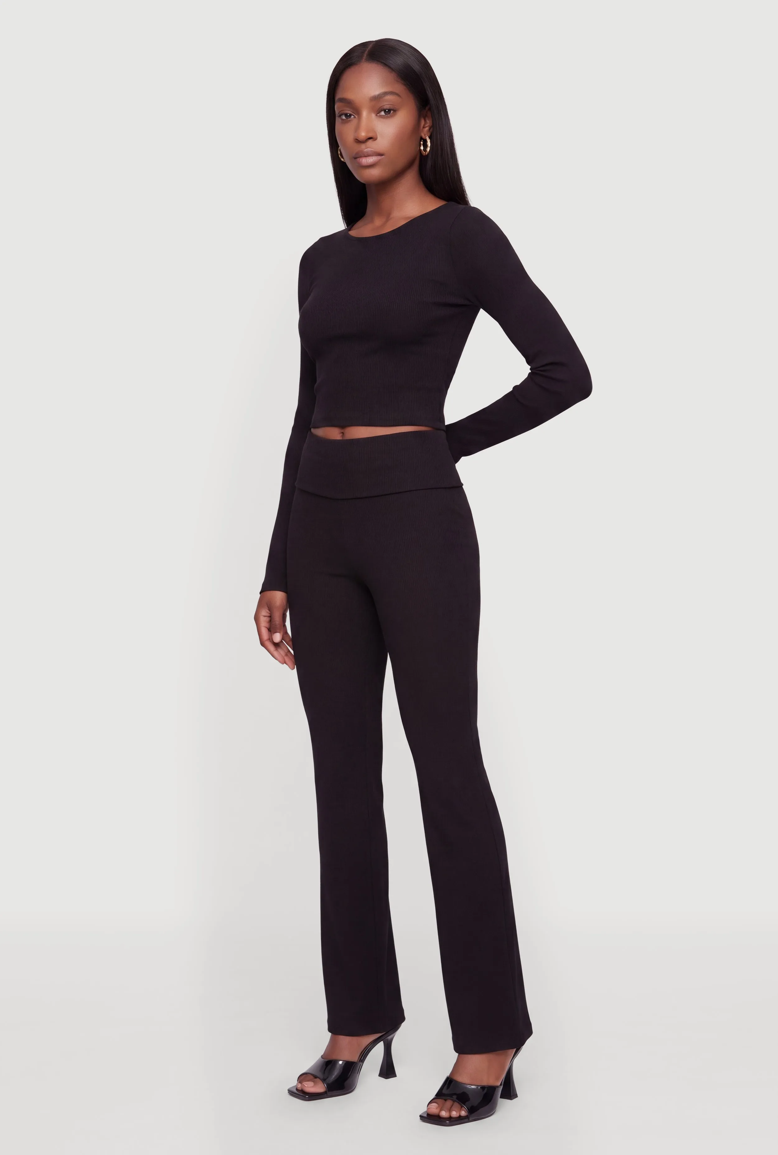 Ribbed Knit Basic Long Sleeve Top sold by Rainbow product image thumbnail 2