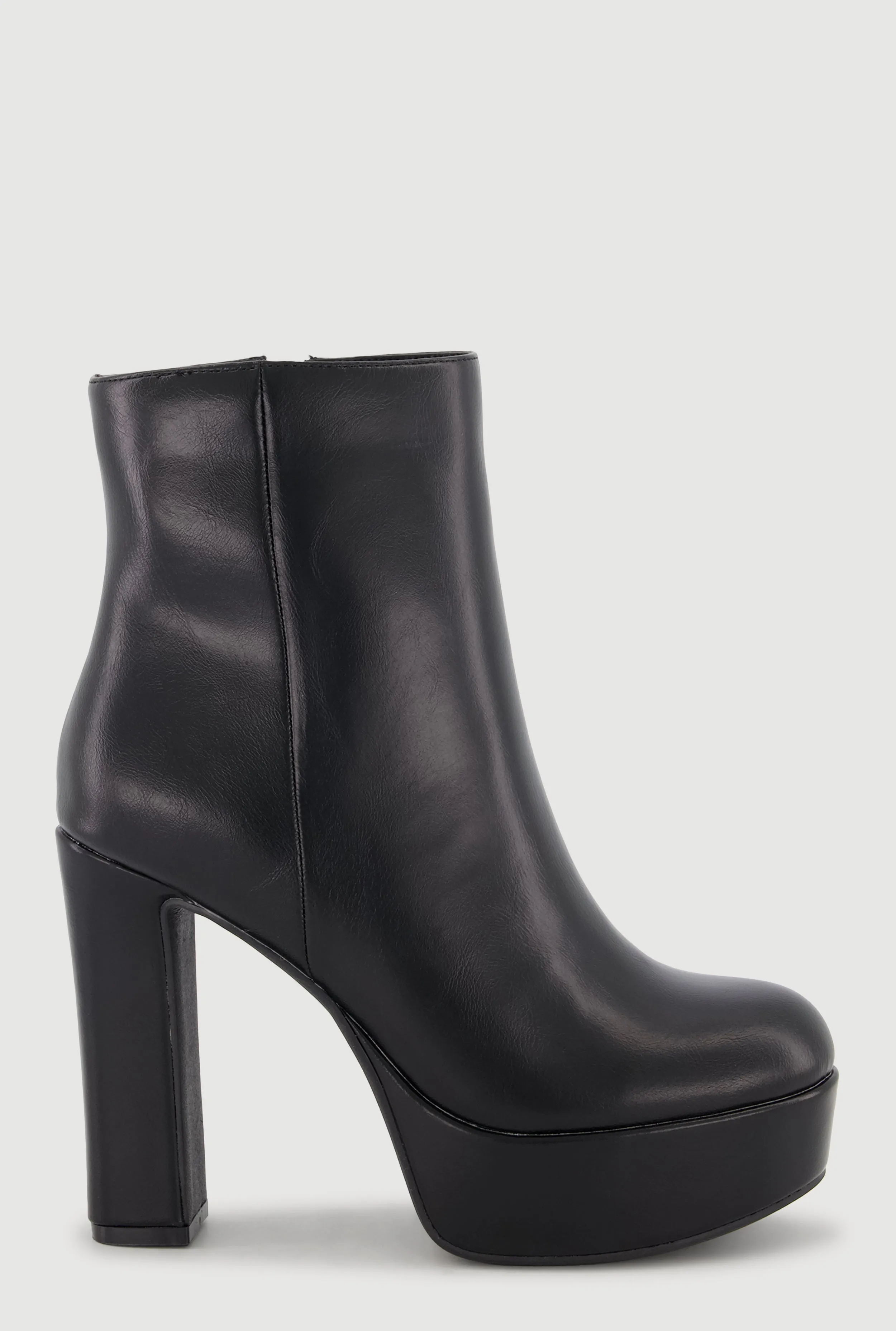 Block Heel Round Toe Ankle Boots with Side Zipper sold by Rainbow product image thumbnail 3