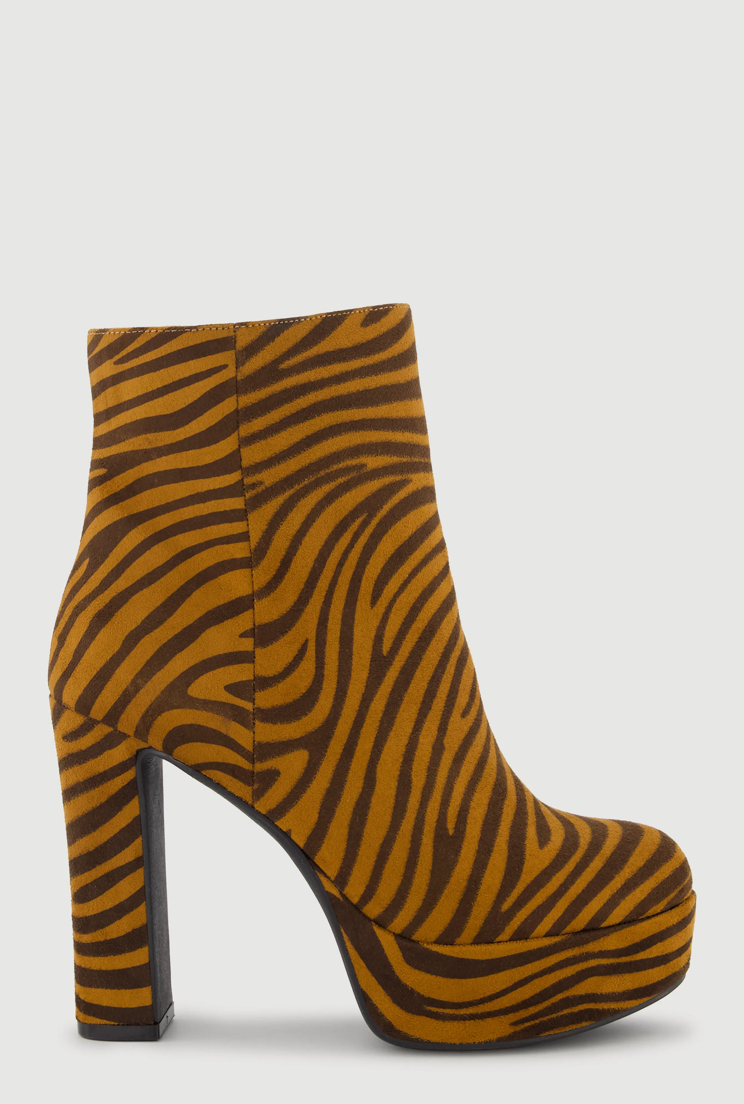 Block Heel Round Toe Ankle Boots with Side Zipper sold by Rainbow product image thumbnail 3