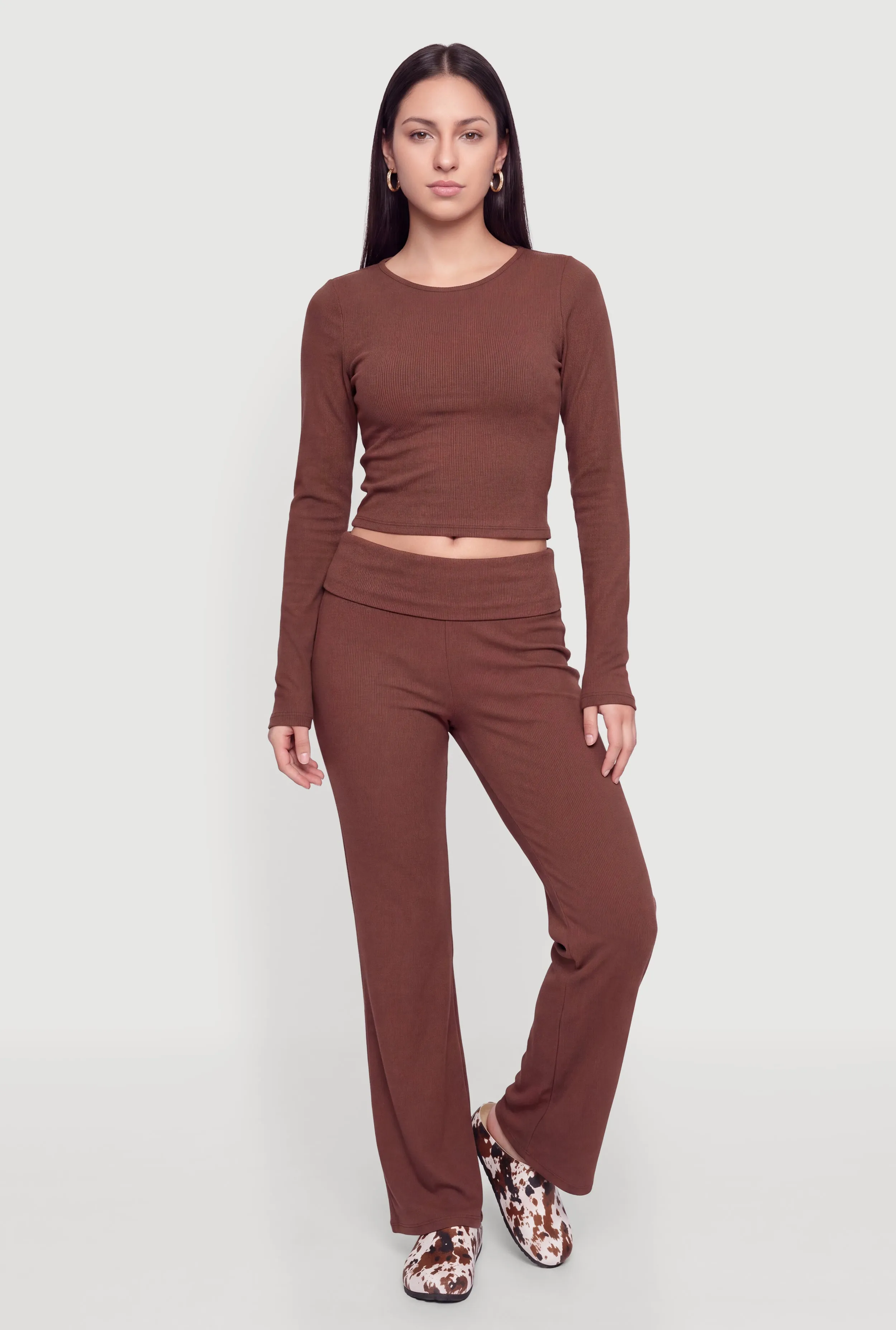 Ribbed Knit Basic Long Sleeve Top sold by Rainbow product image thumbnail 2