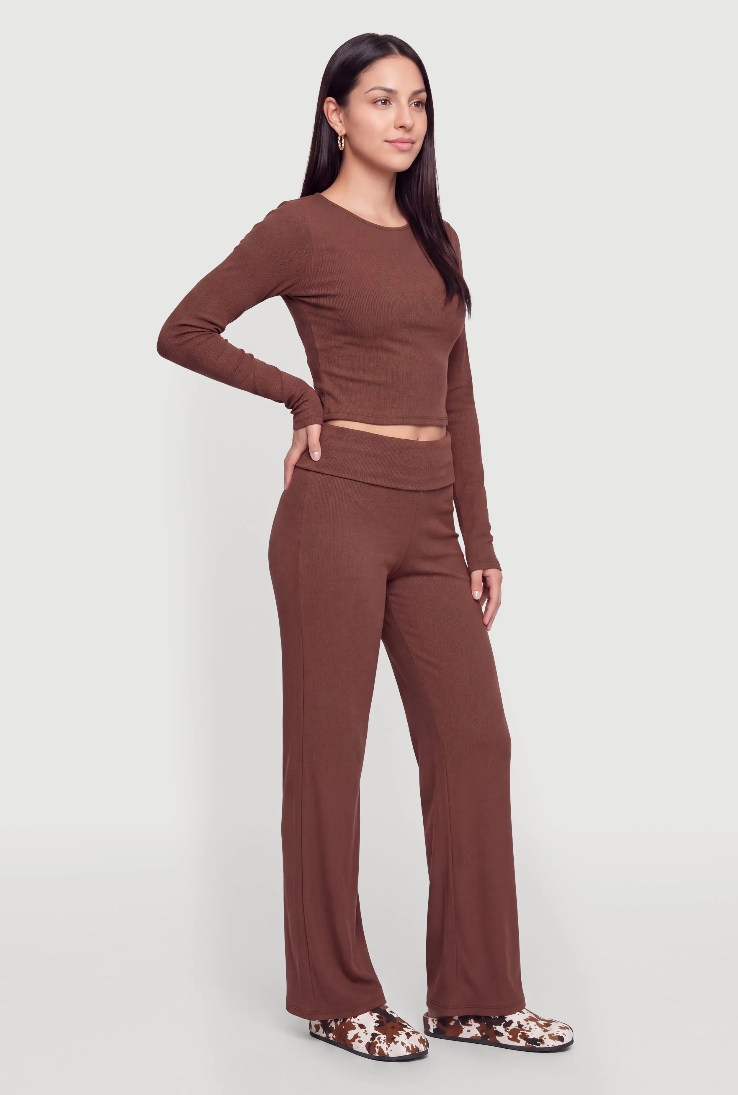 Ribbed Knit Basic Long Sleeve Top sold by Rainbow product image thumbnail 3