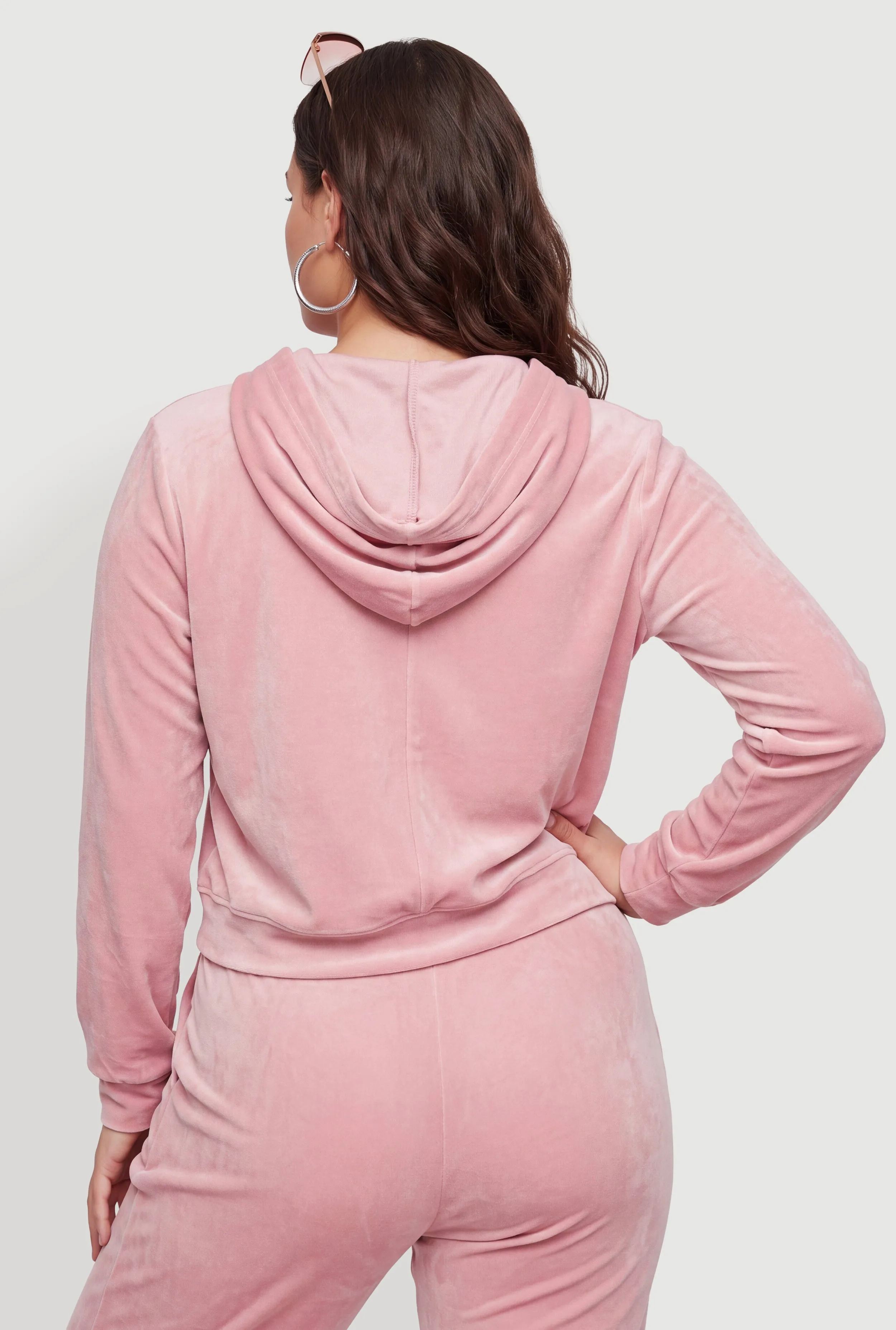 Plus Size Velour Zip Front Hoodie sold by Rainbow product image thumbnail 5