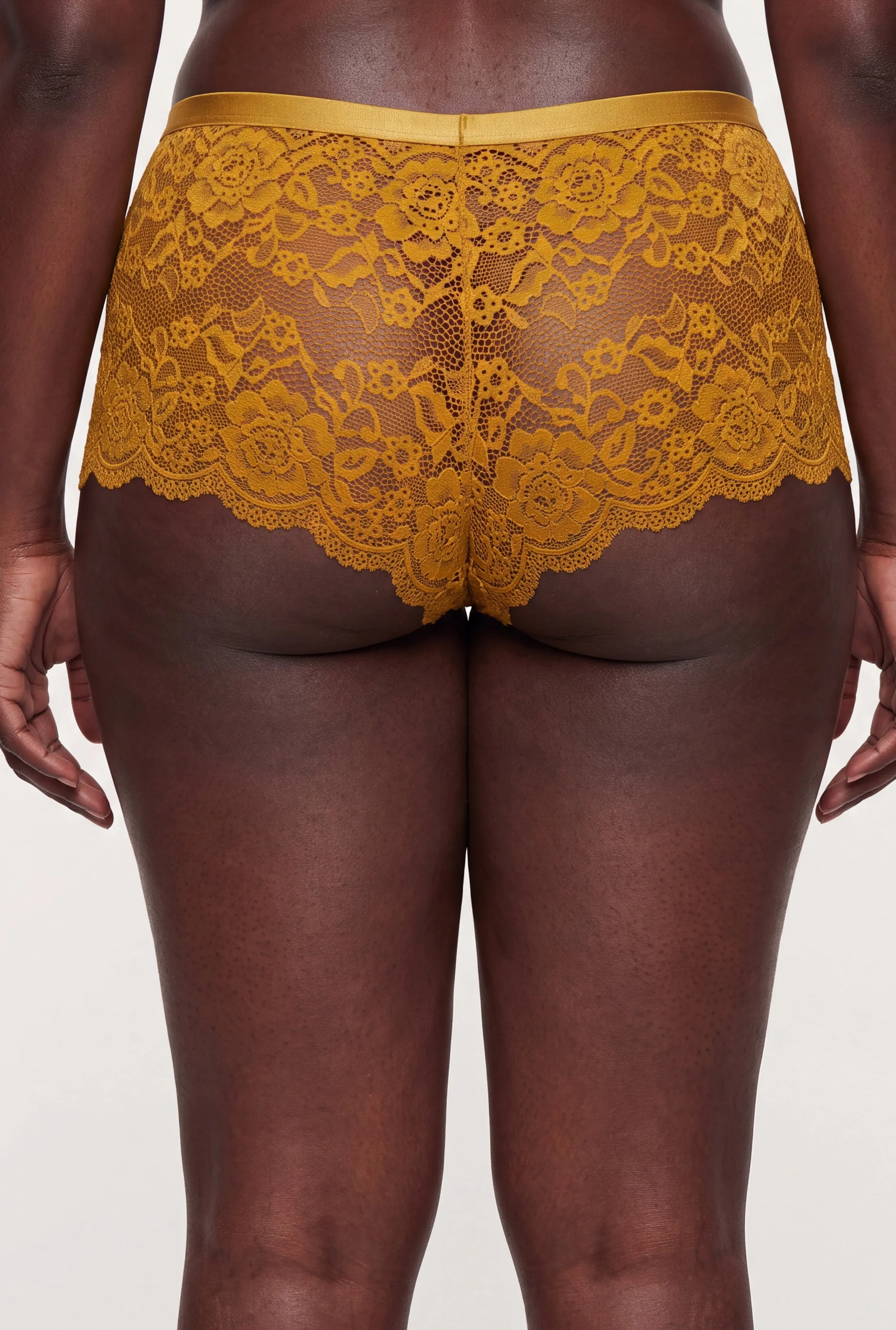 Plus Size Floral Lace Scalloped Hem Boyshort Panty sold by Rainbow product image thumbnail 5