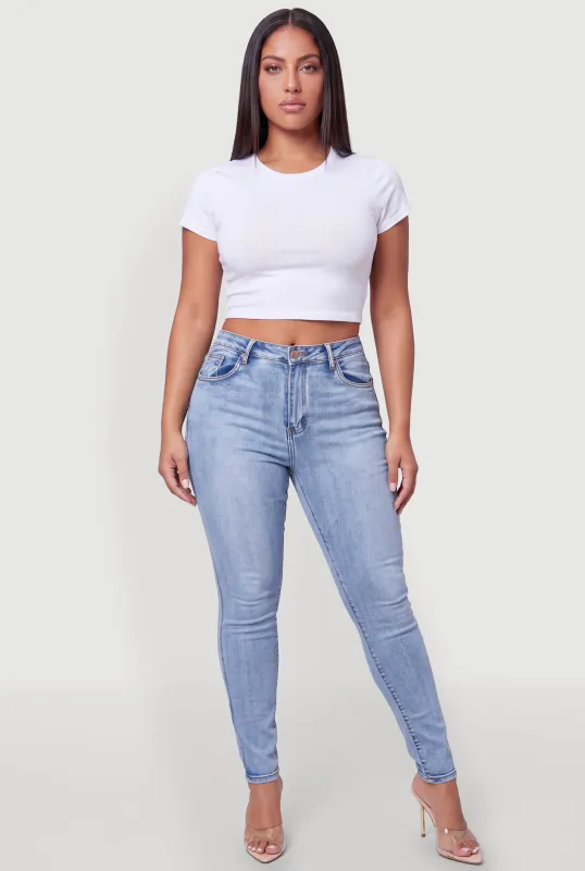 Plus Size Acid Wash Skinny Jeans made by Rainbow