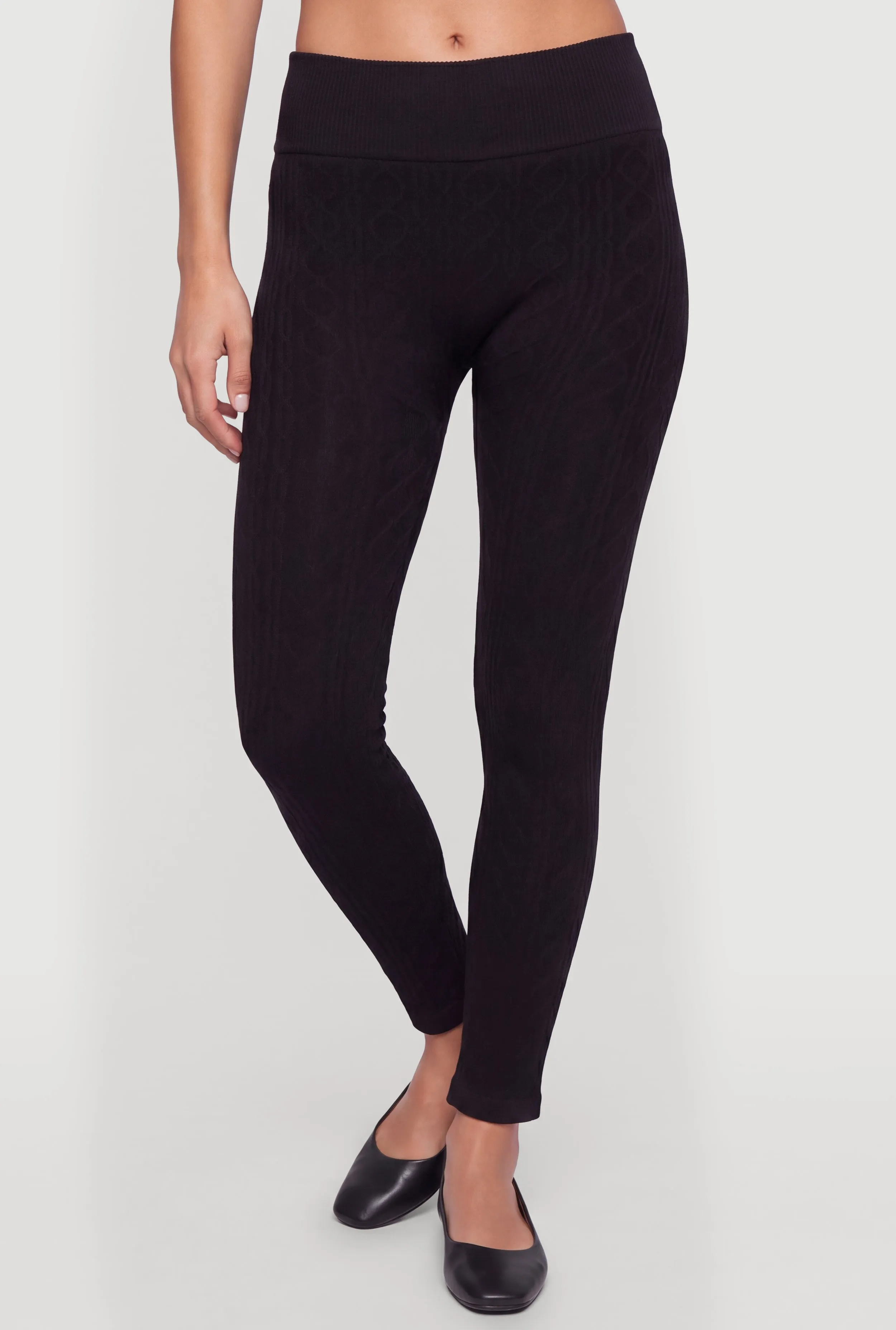 High Waisted Cable Knit Leggings sold by Rainbow product image thumbnail 3
