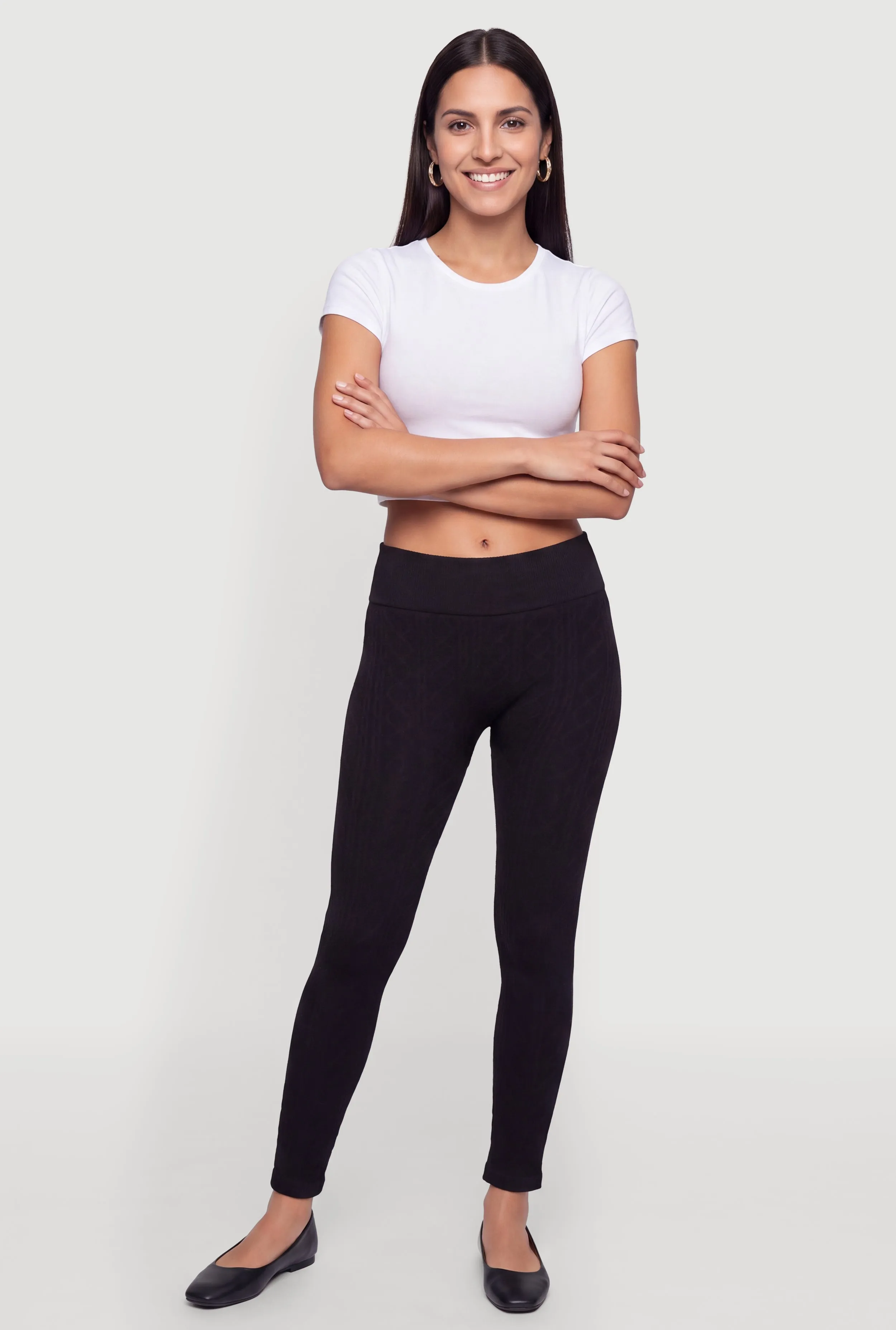 High Waisted Cable Knit Leggings sold by Rainbow