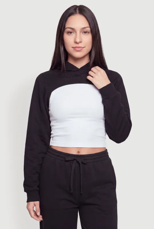 Fleece Lined Cropped Hoodie made by Rainbow