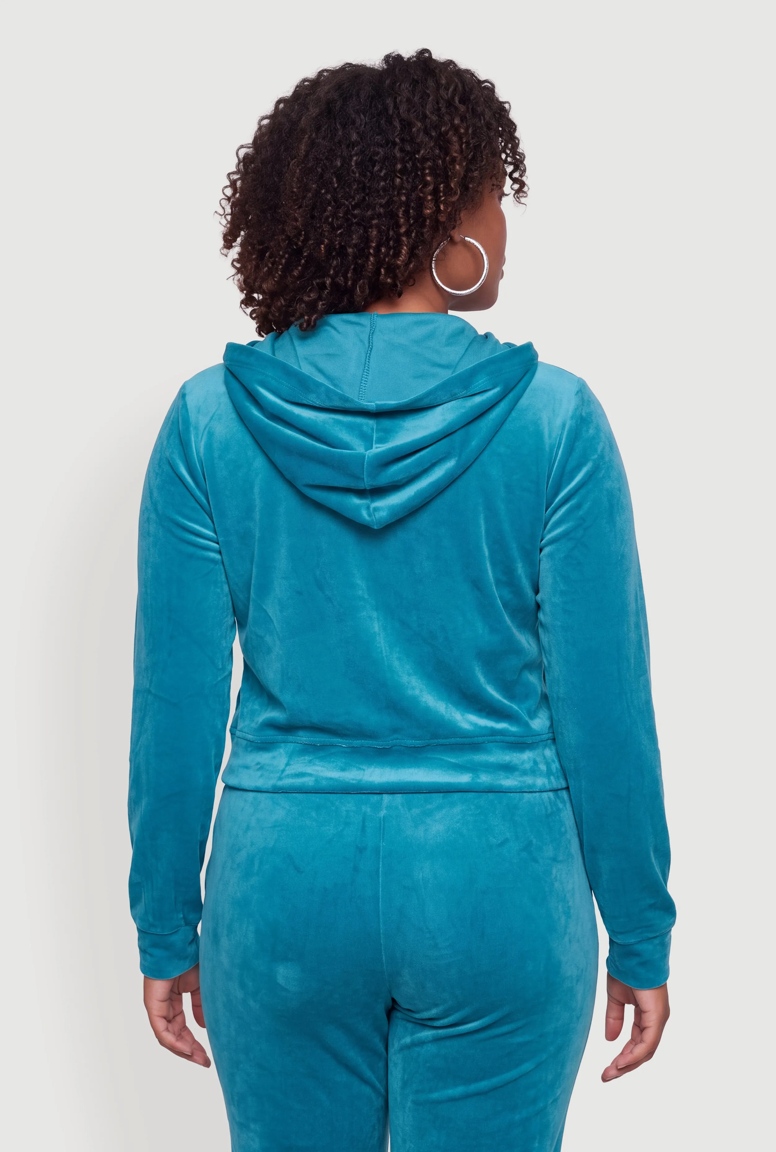 Plus Size Velour Zip Front Hoodie sold by Rainbow product image thumbnail 5